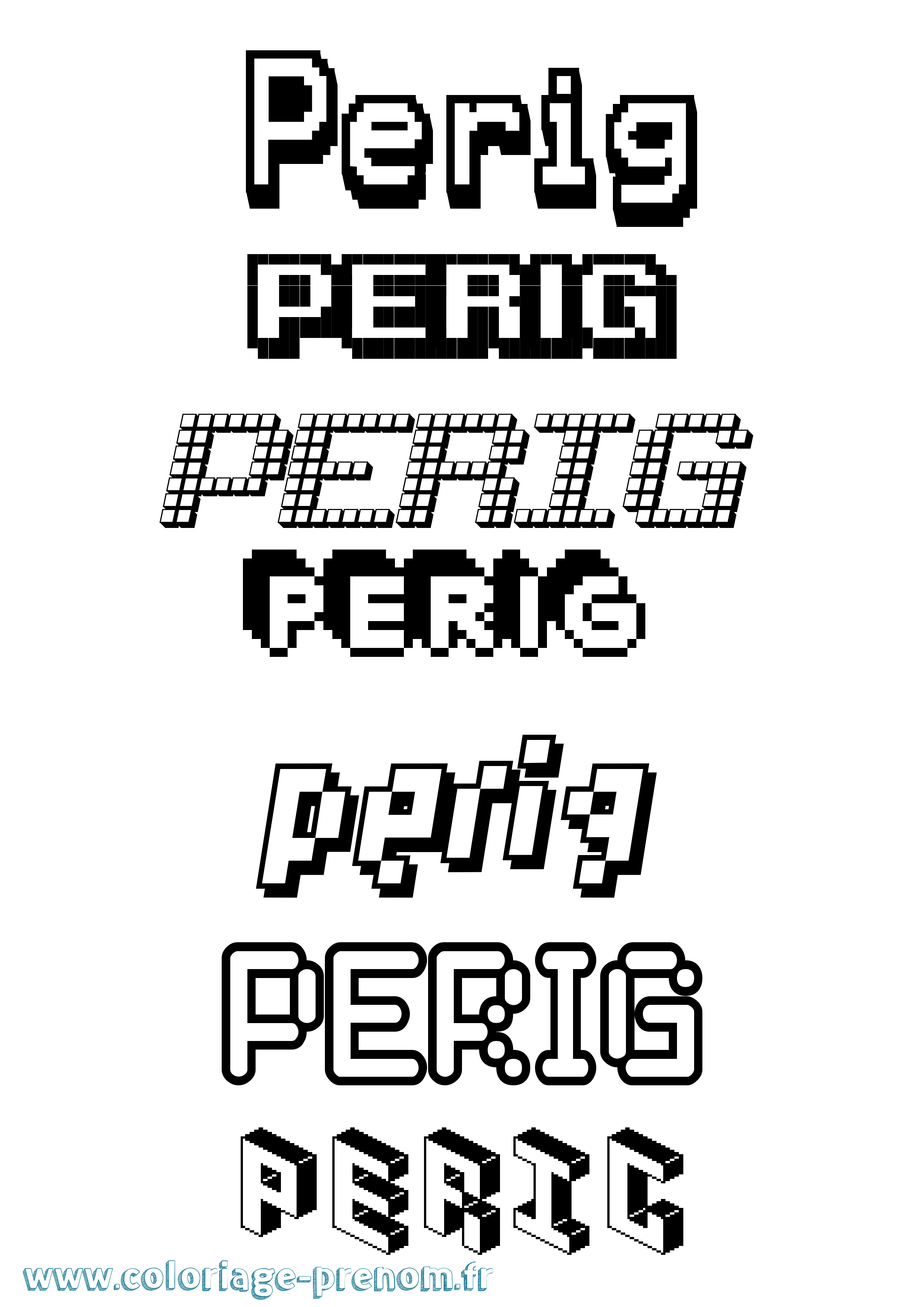 Coloriage prénom Perig Pixel