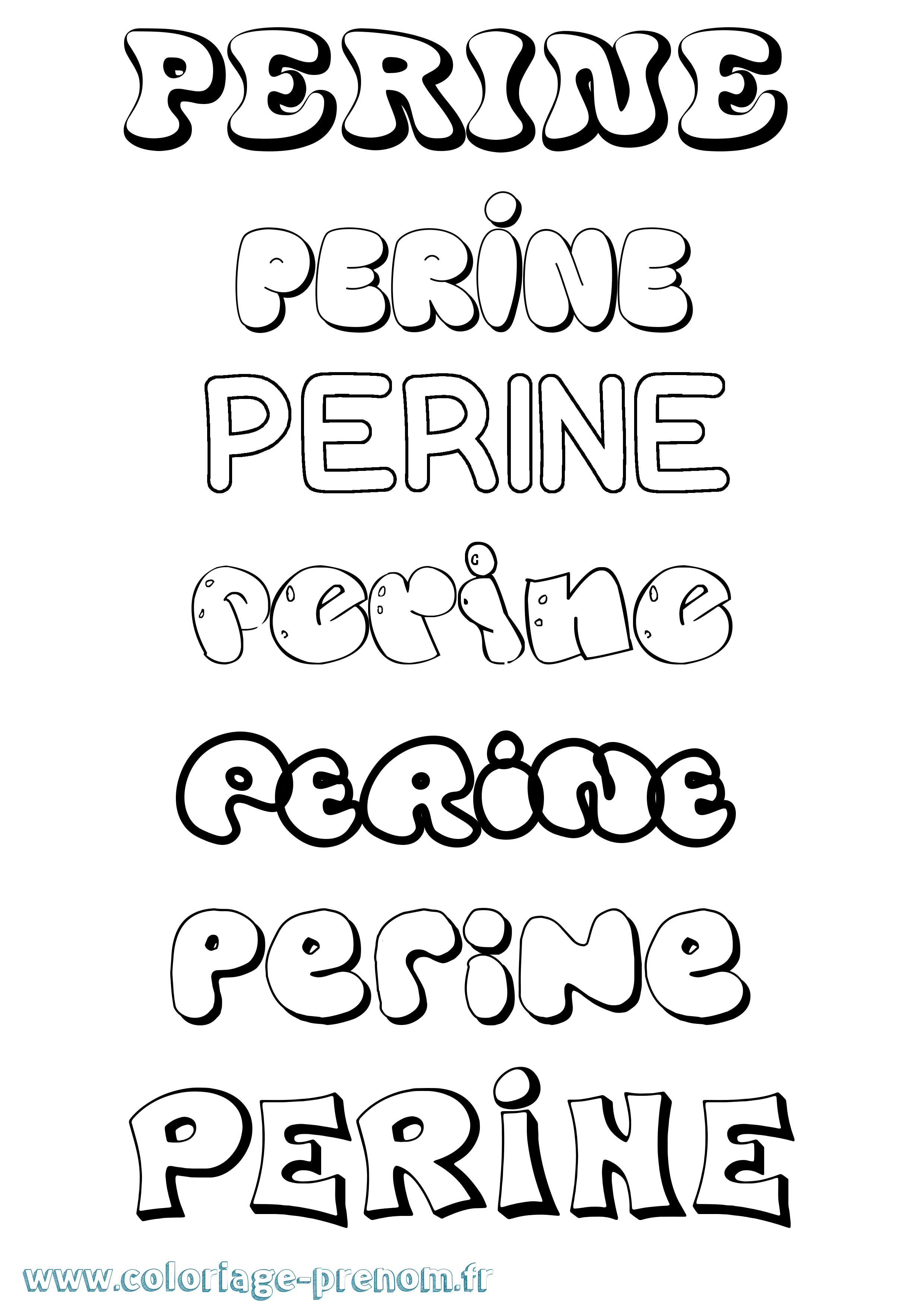 Coloriage prénom Perine Bubble