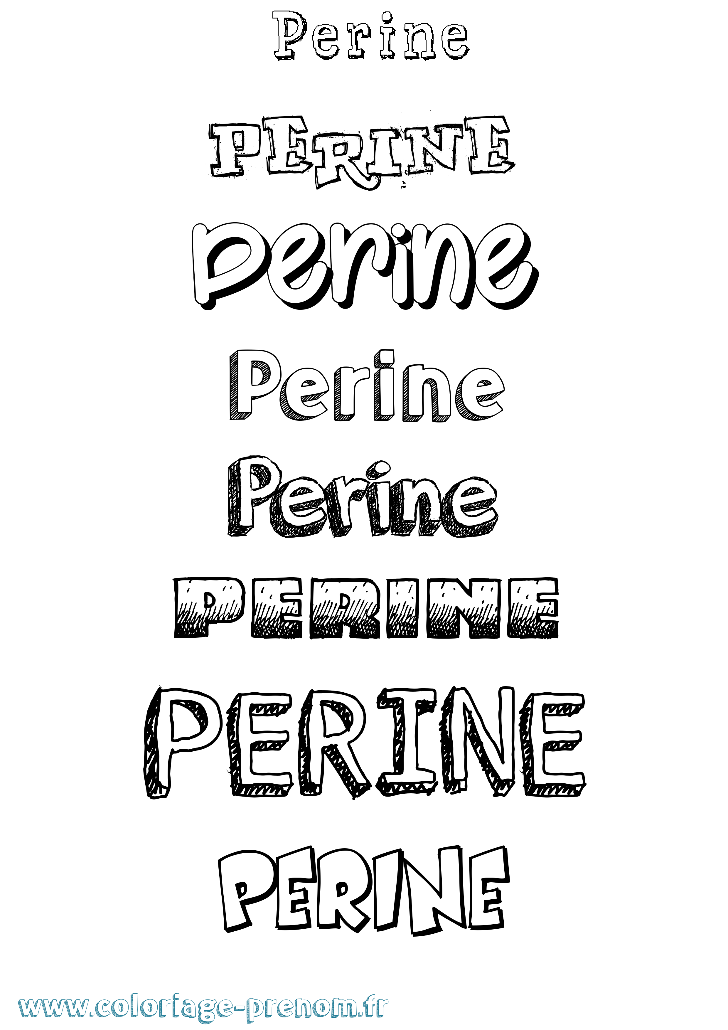 Coloriage prénom Perine Dessiné