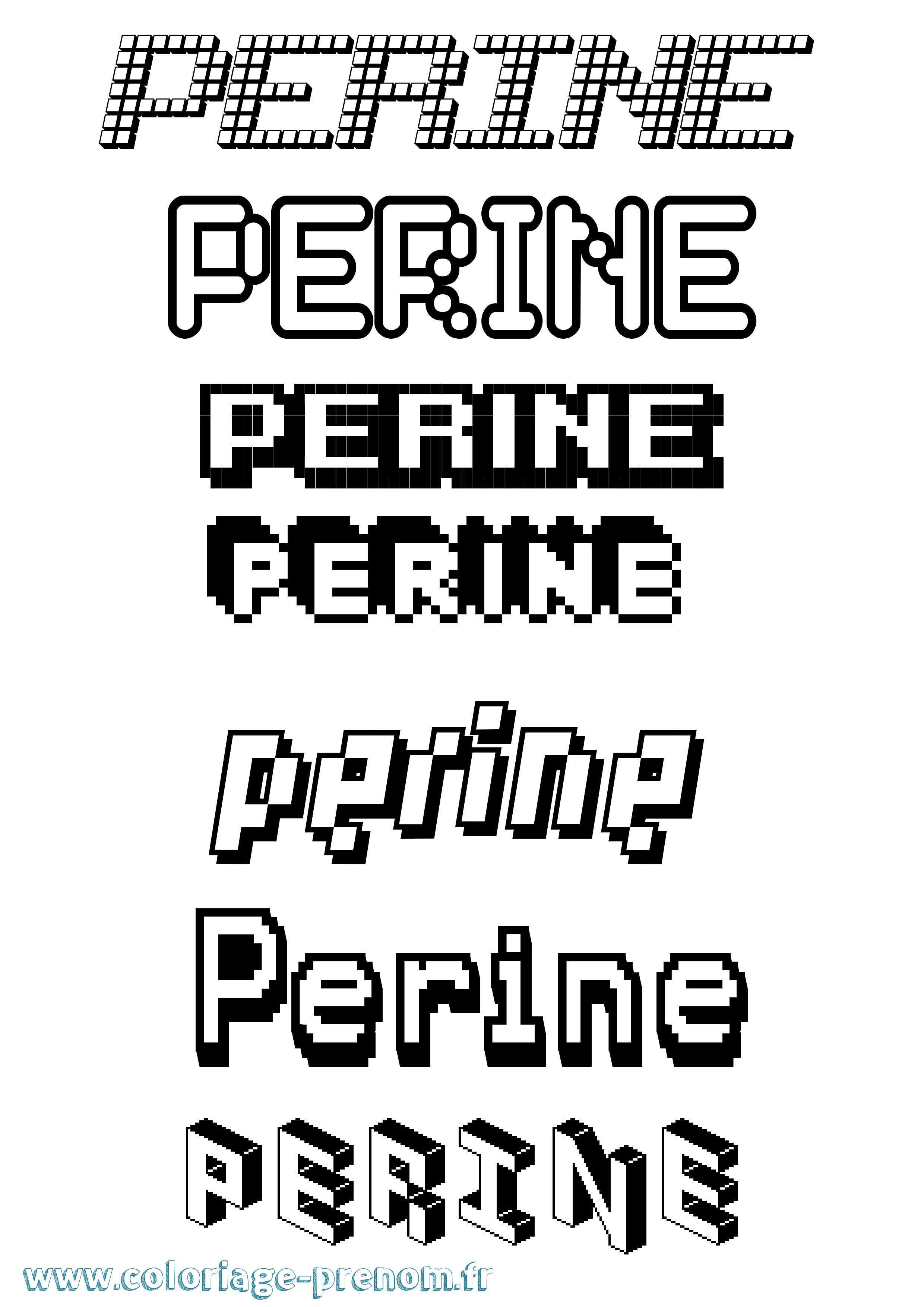 Coloriage prénom Perine Pixel