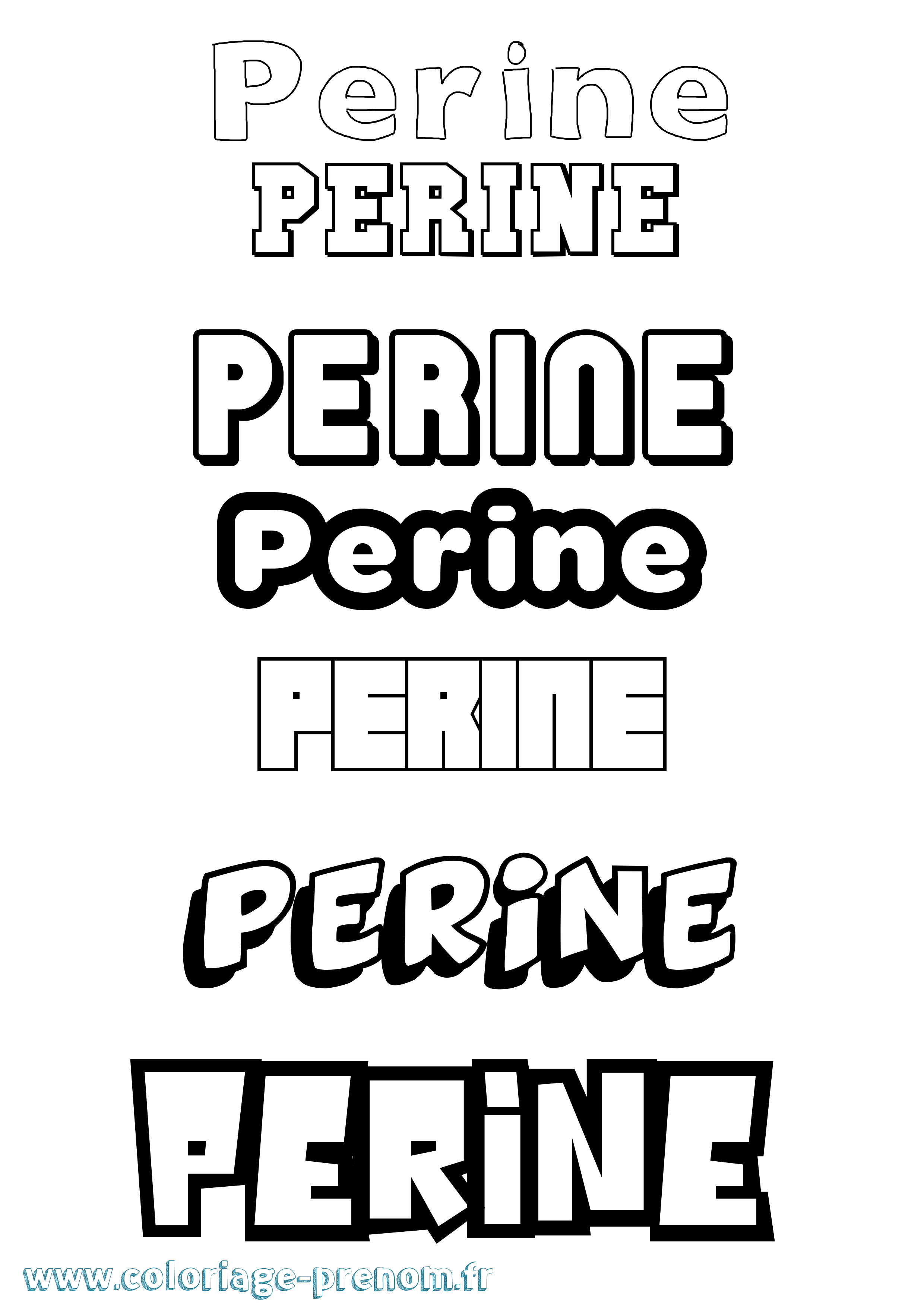 Coloriage prénom Perine Simple