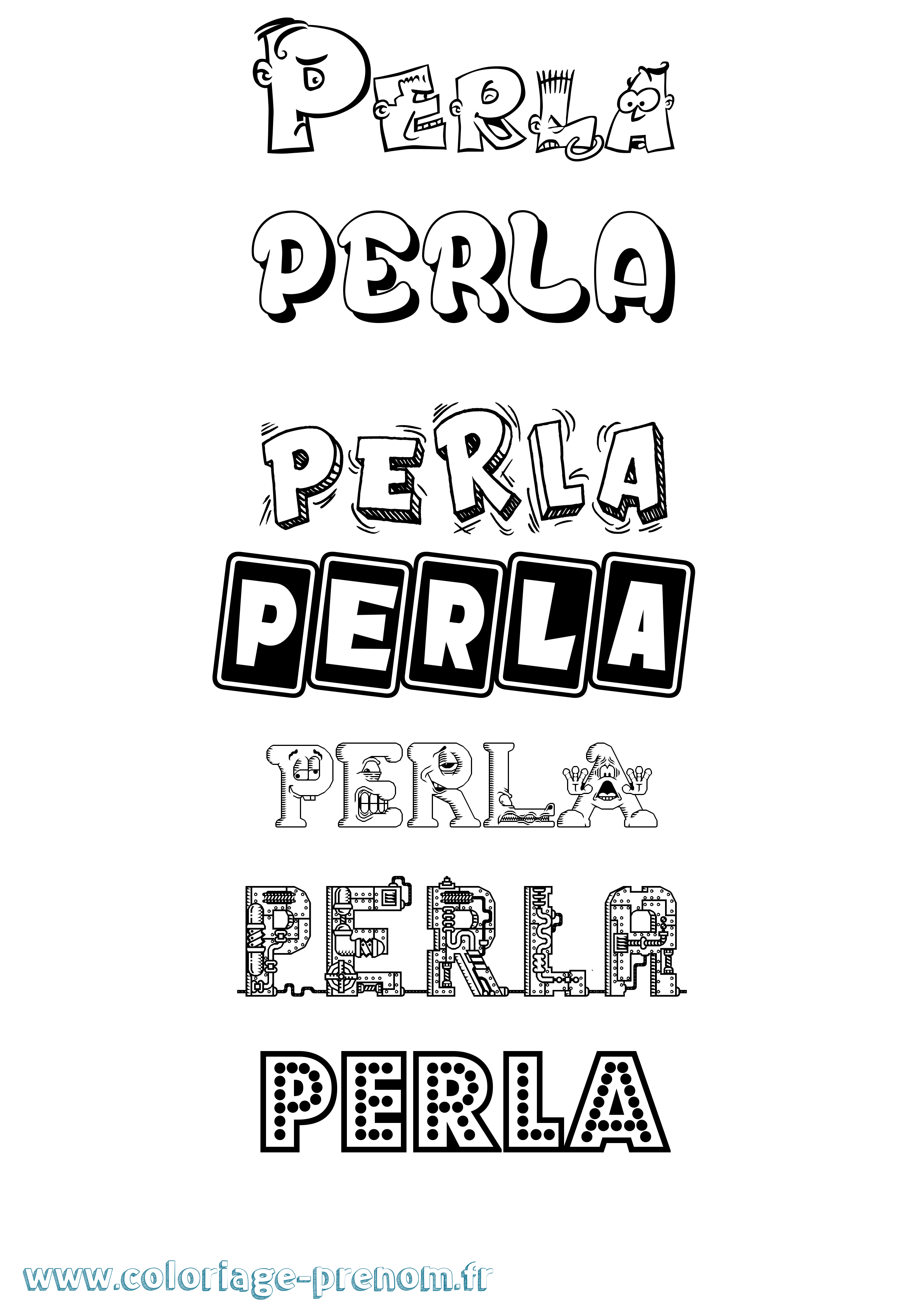 Coloriage Perla Fun Coloriage prénom Perla Fun