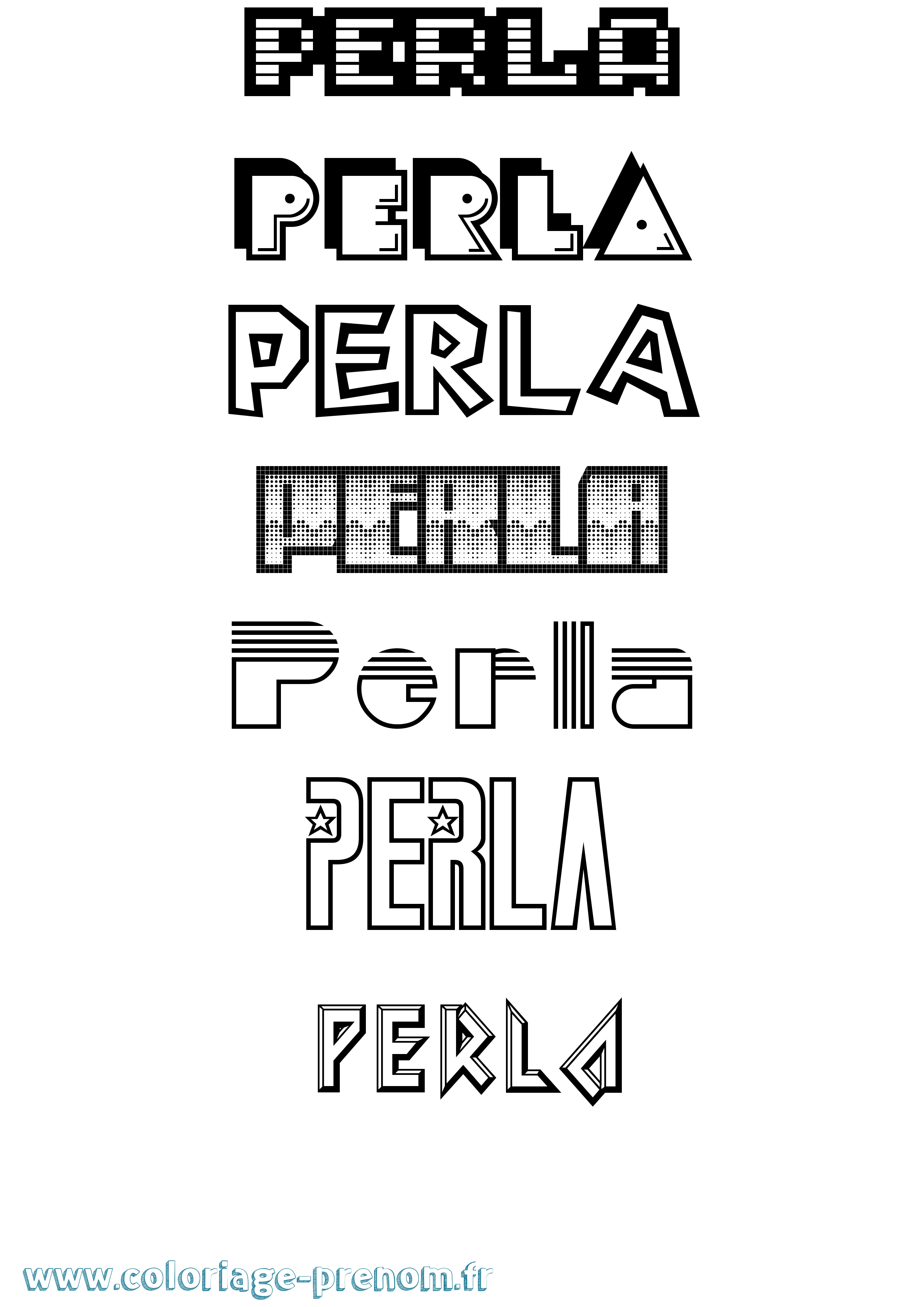 Coloriage Perla Jeux Vidéos Coloriage prénom Perla Jeux Vidéos