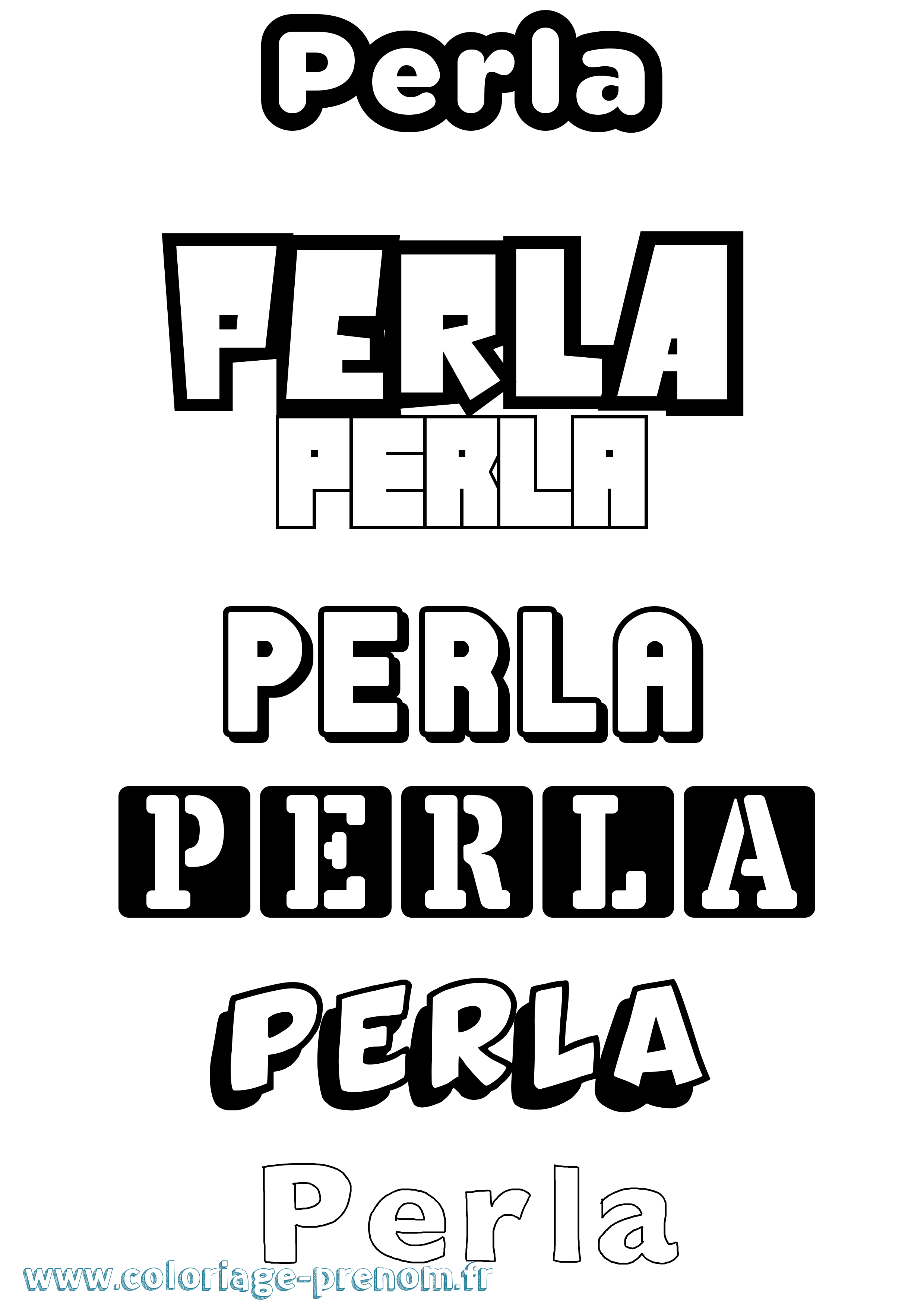 Coloriage Perla Simple Coloriage prénom Perla Simple