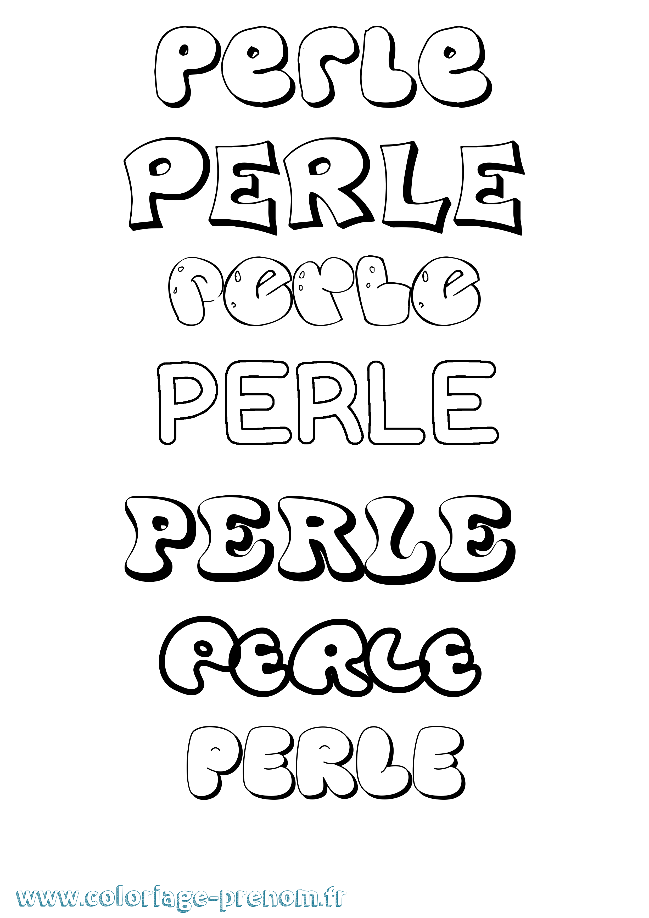 Coloriage prénom Perle