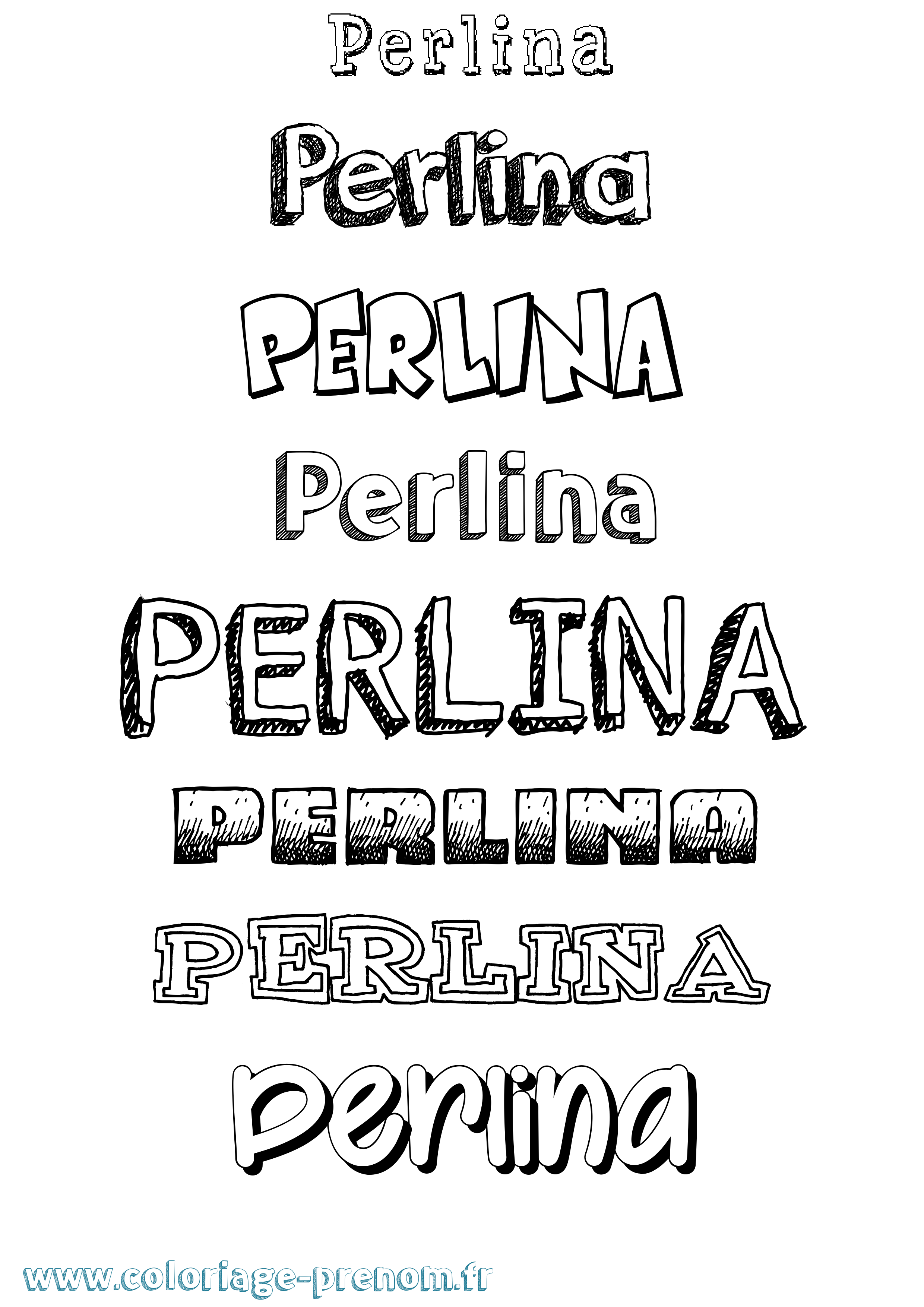 Coloriage prénom Perlina Dessiné