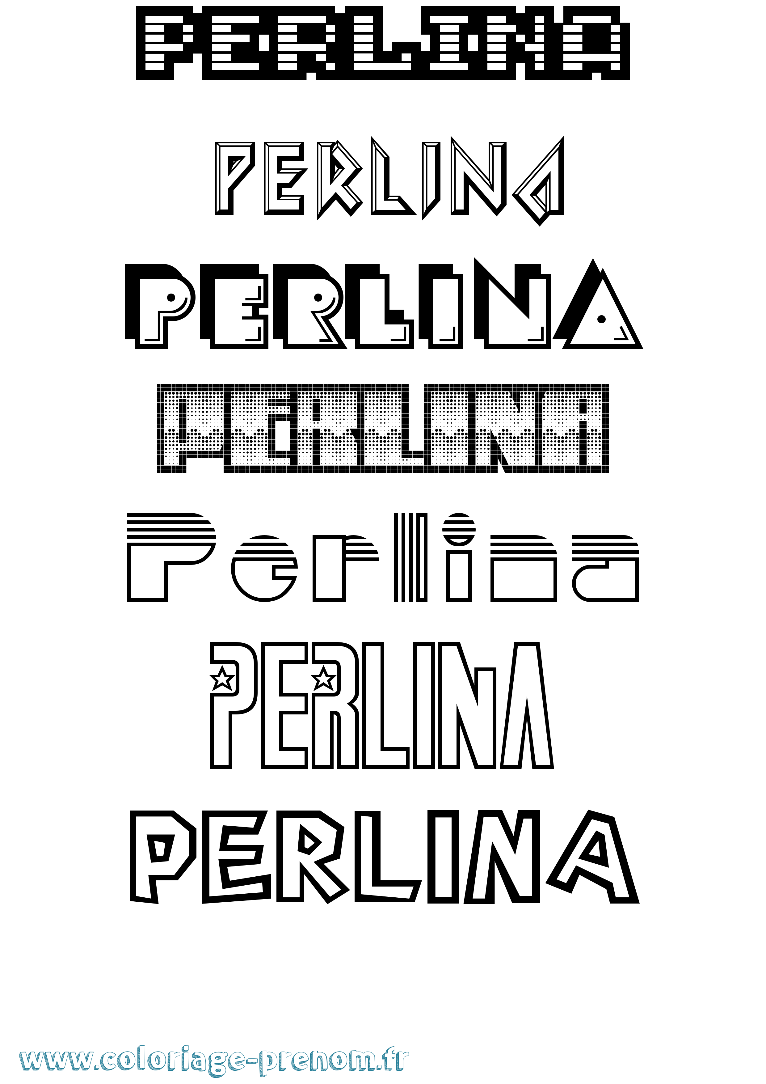 Coloriage prénom Perlina Jeux Vidéos