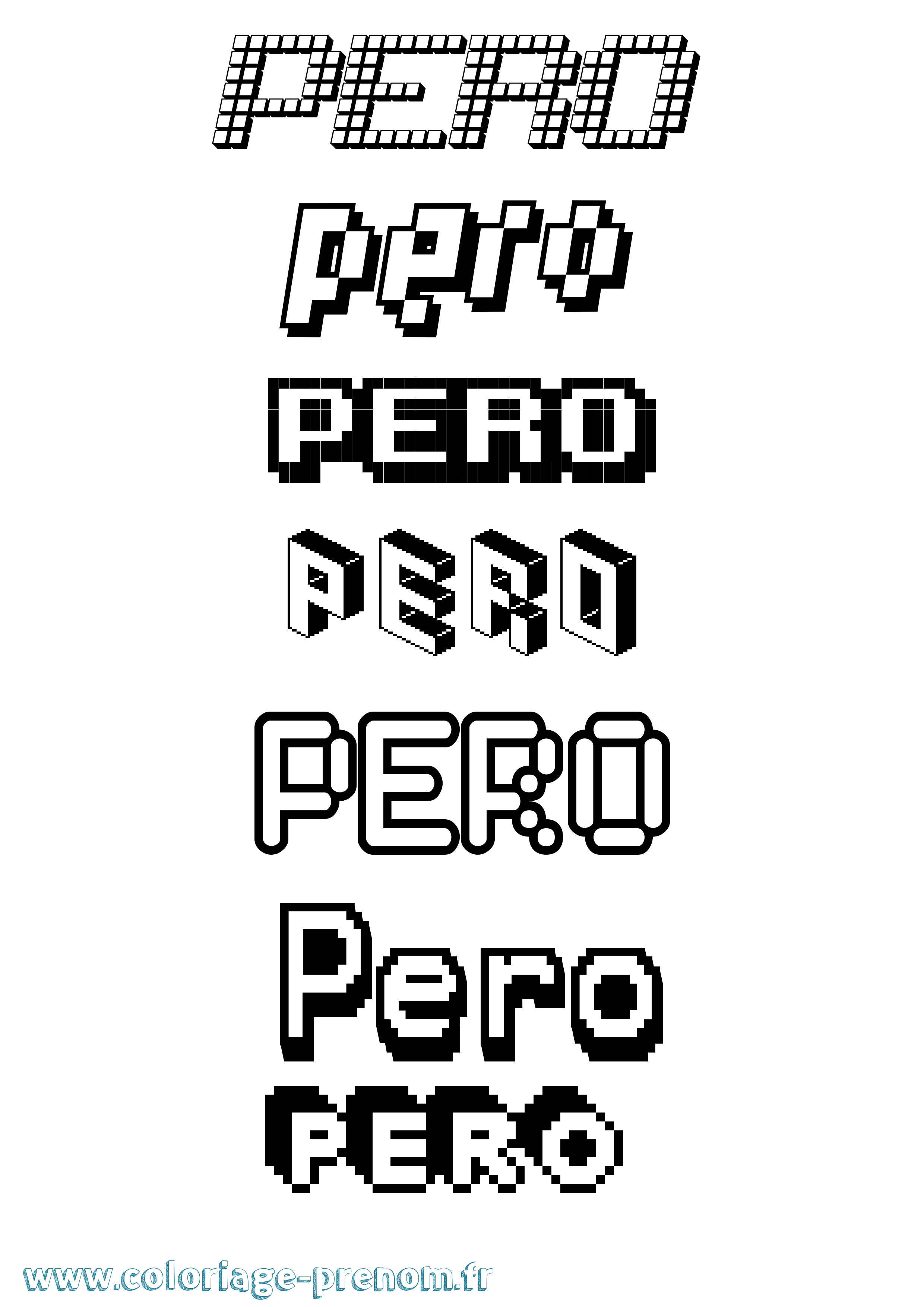 Coloriage prénom Pero Pixel