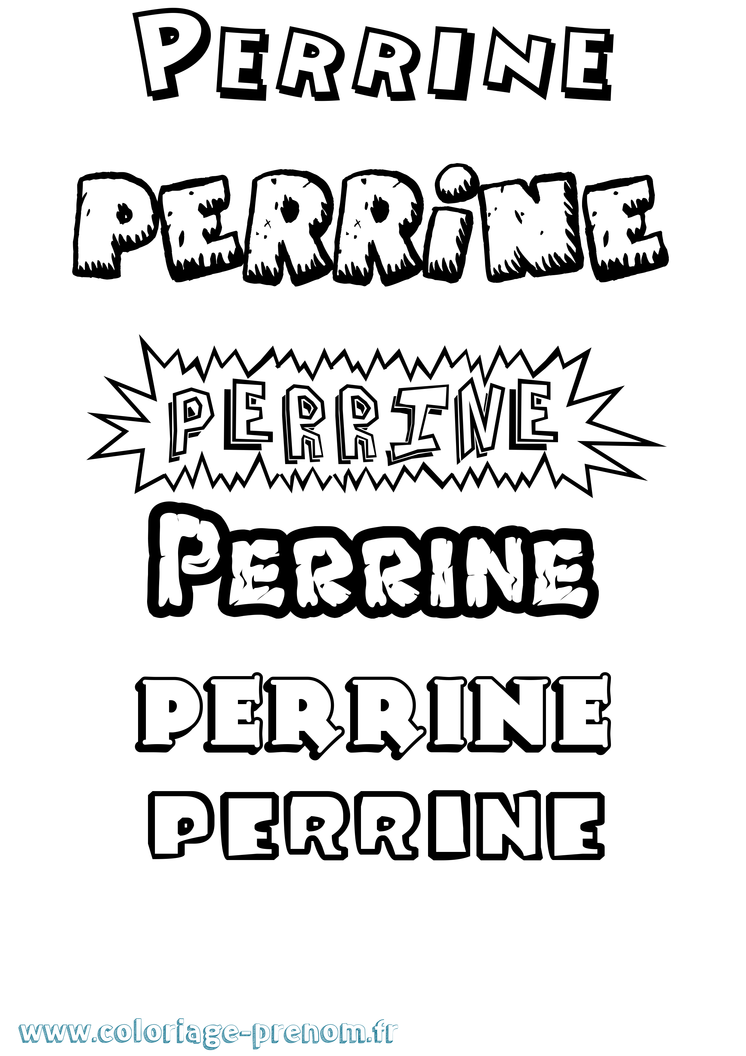 Coloriage prénom Perrine Dessin Animé