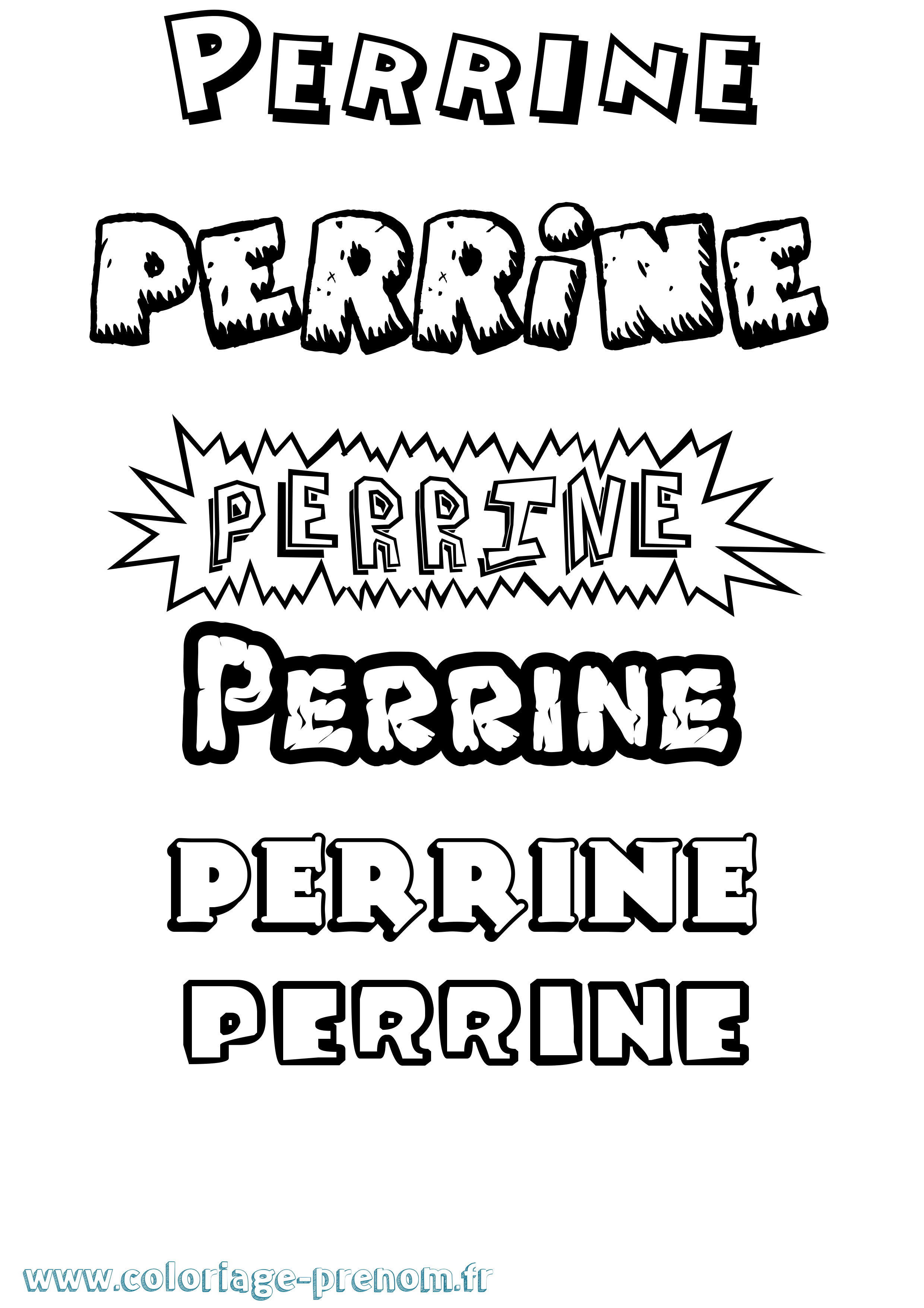Coloriage Perrine Dessin Animé Coloriage prénom Perrine Dessin Animé
