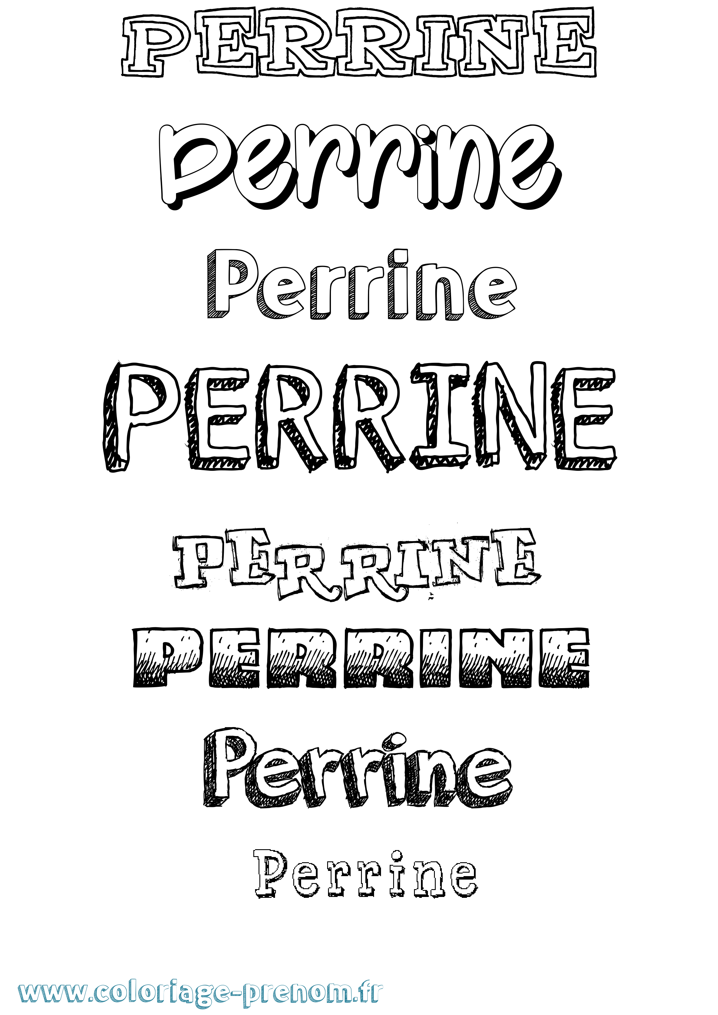 Coloriage prénom Perrine Dessiné