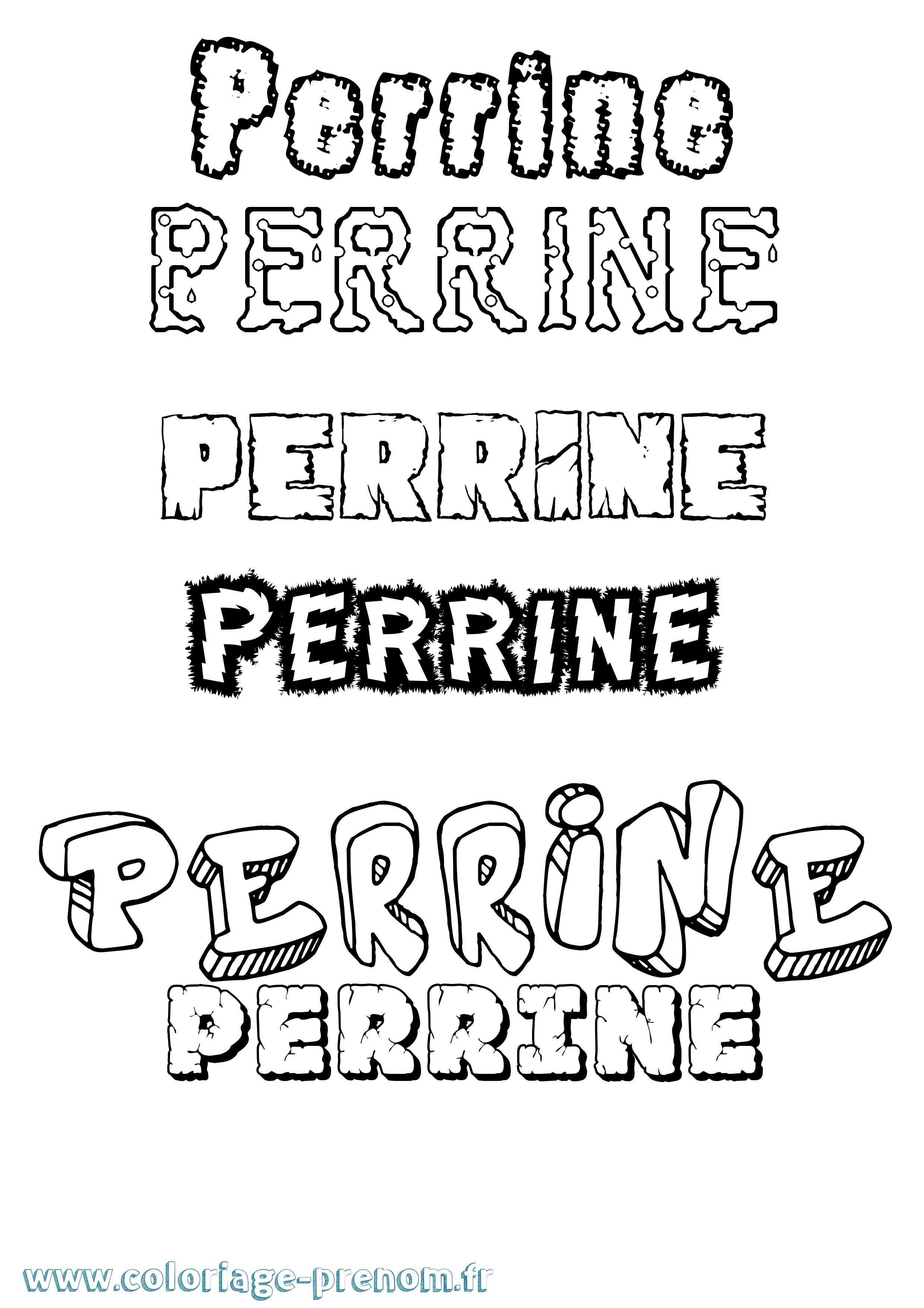 Coloriage Perrine Destructuré Coloriage prénom Perrine Destructuré