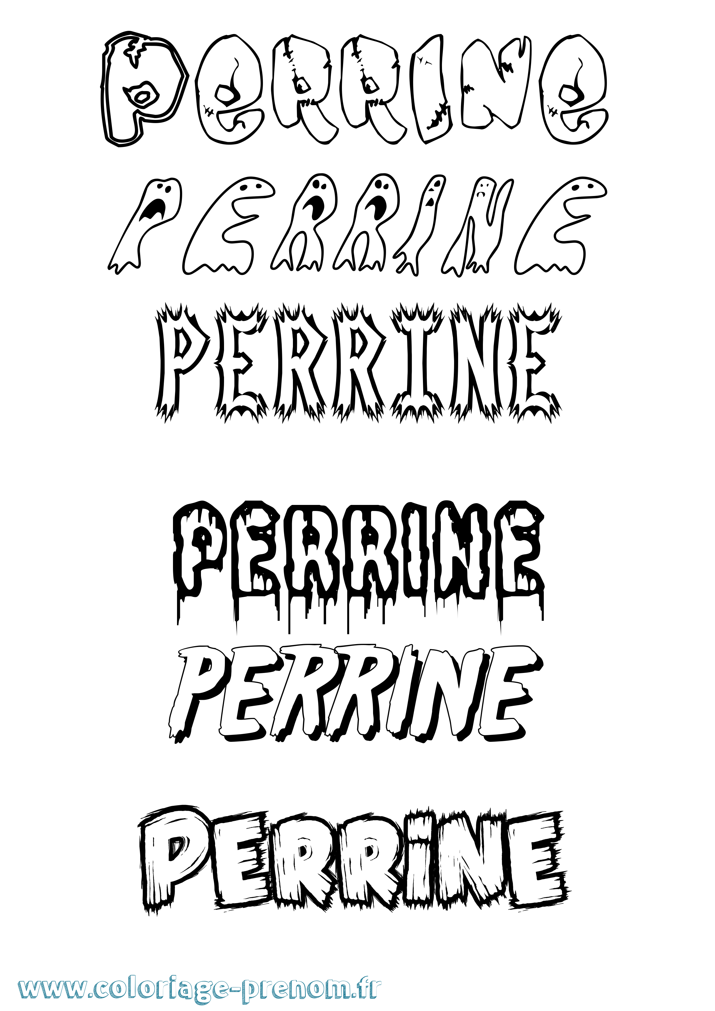 Coloriage Perrine Frisson Coloriage prénom Perrine Frisson