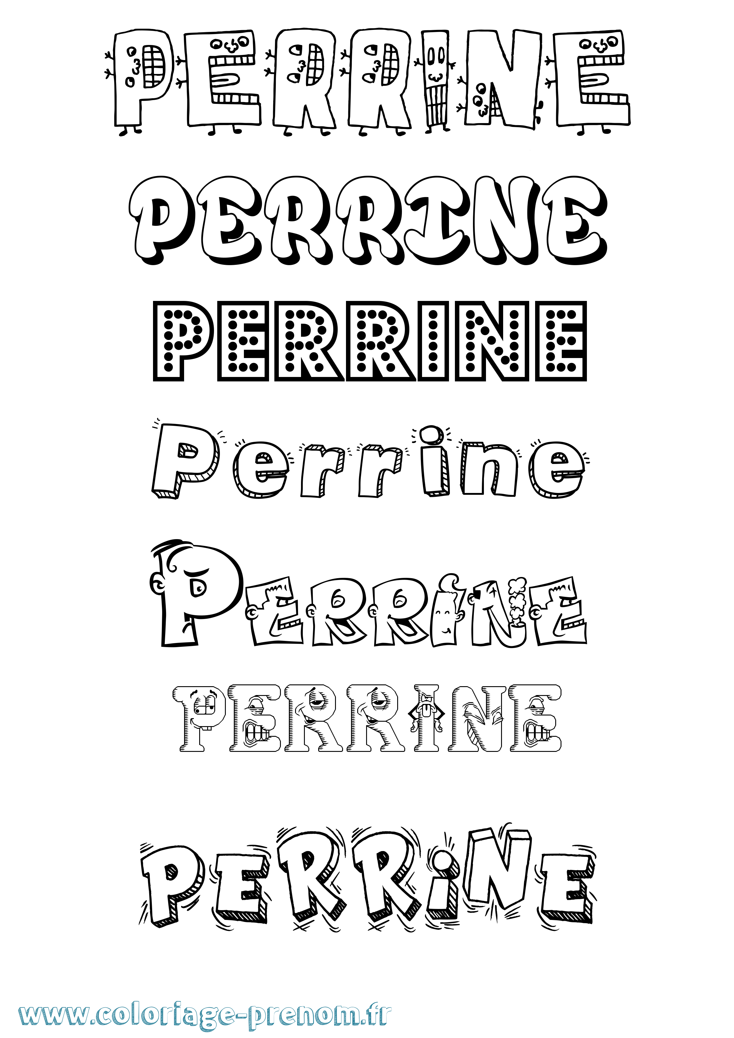 Coloriage prénom Perrine Fun