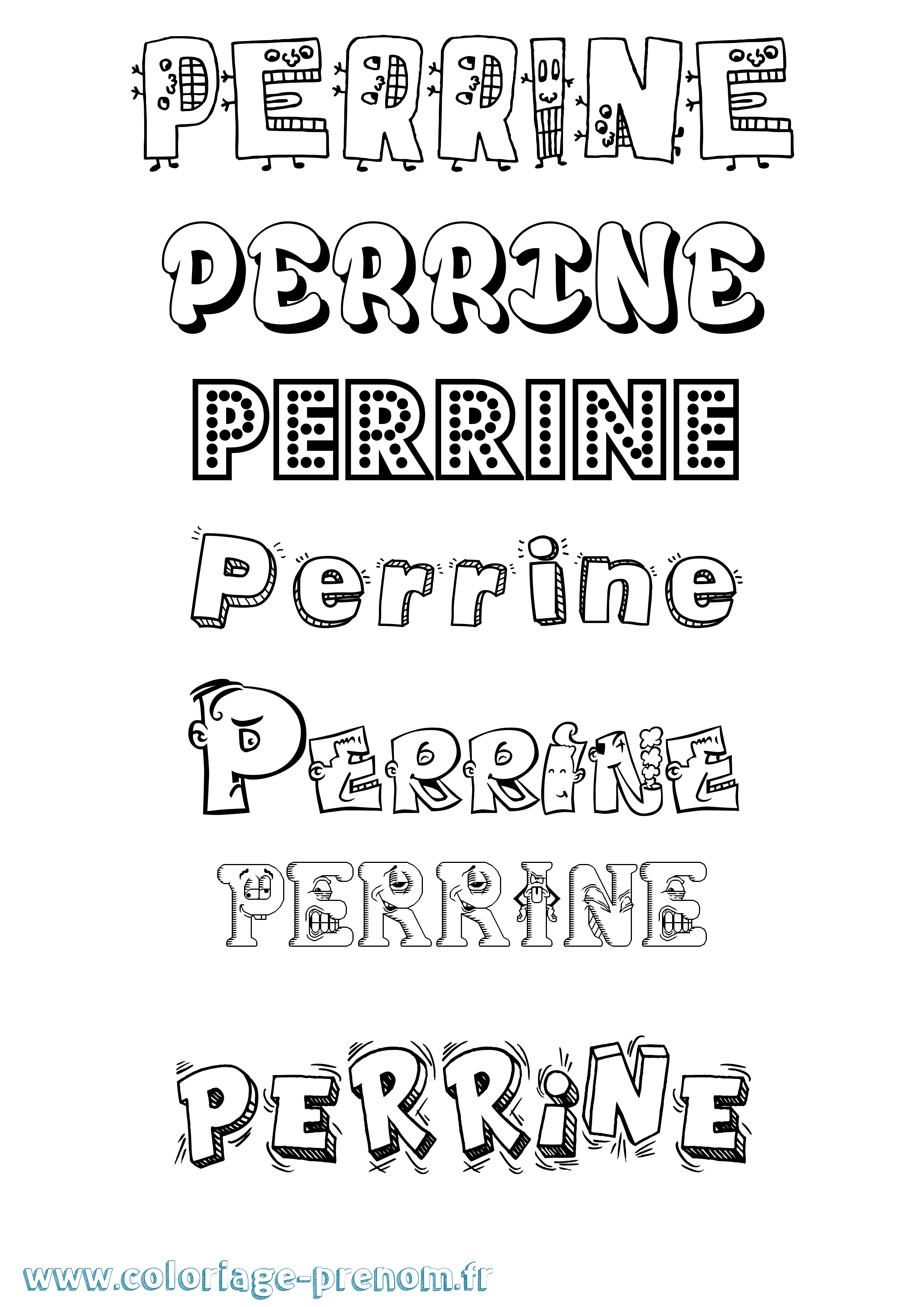 Coloriage Perrine Fun Coloriage prénom Perrine Fun