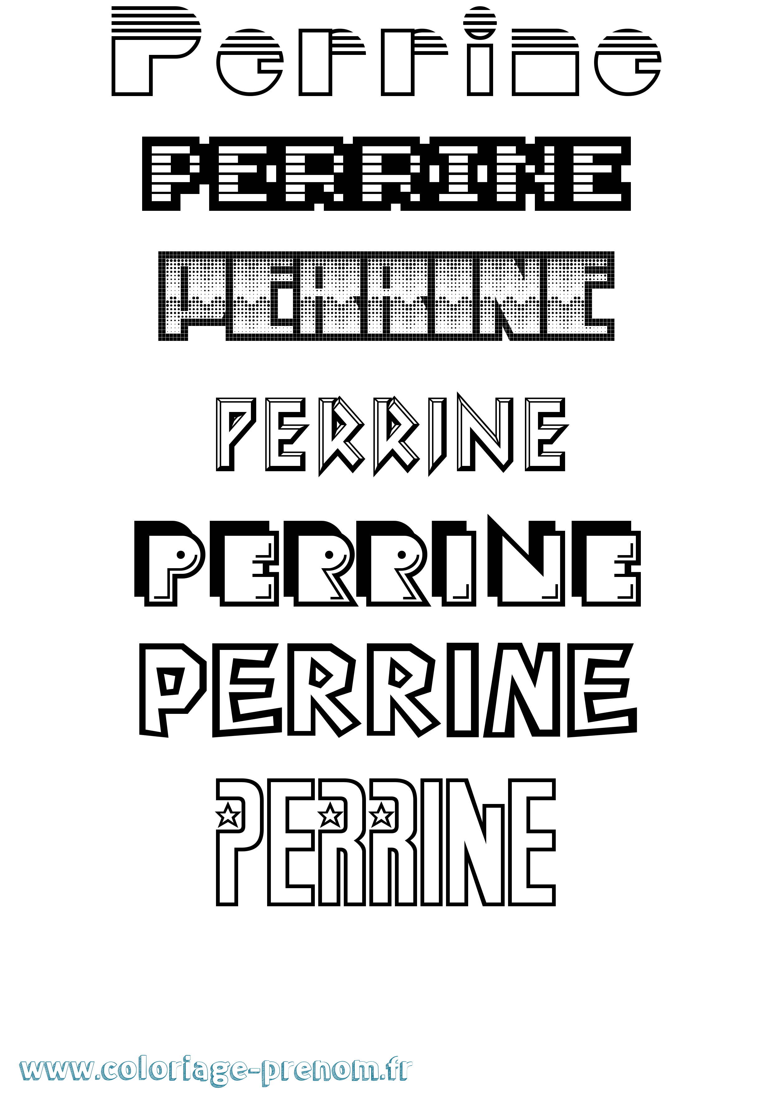 Coloriage Perrine Jeux Vidéos Coloriage prénom Perrine Jeux Vidéos