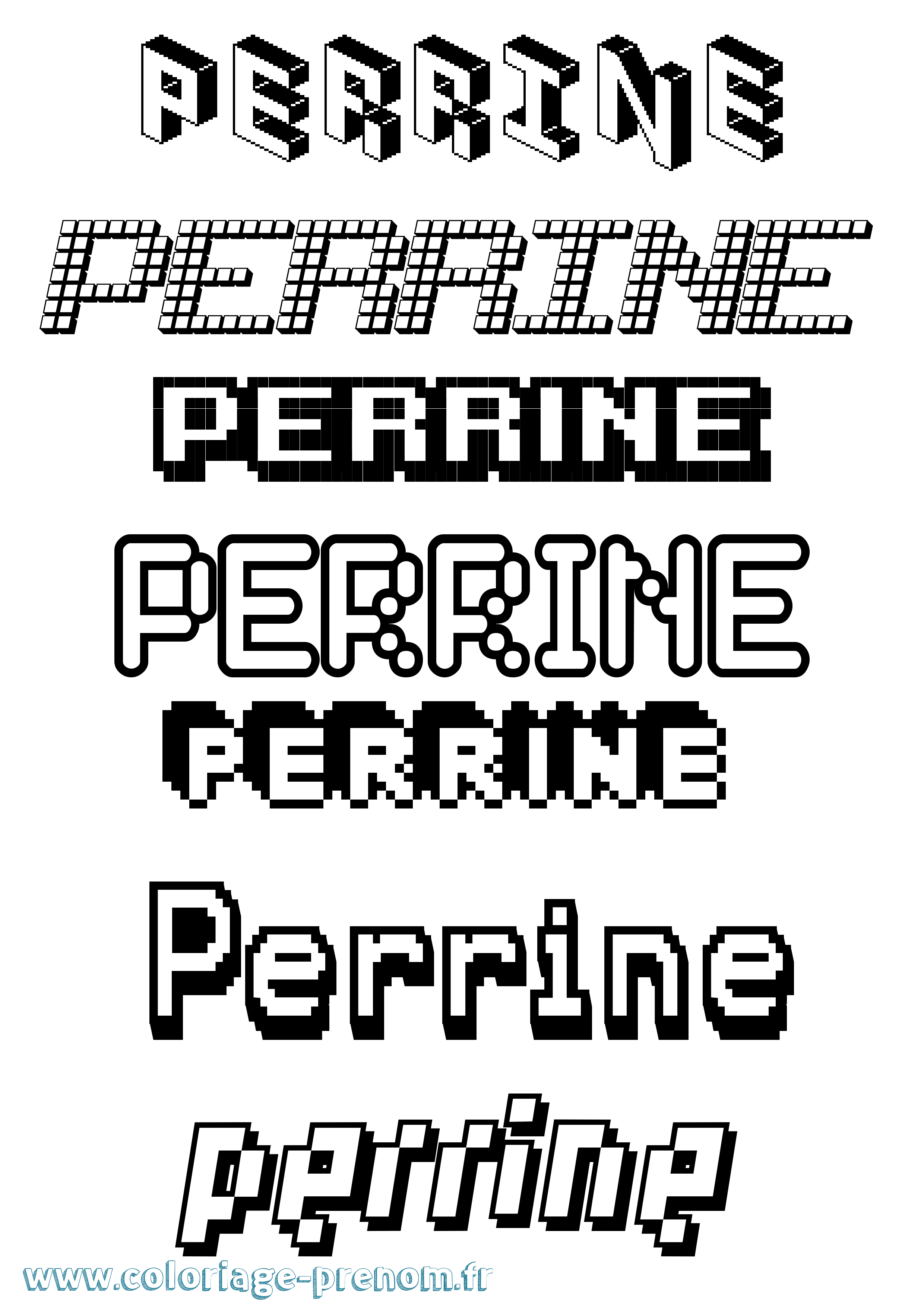 Coloriage prénom Perrine Pixel