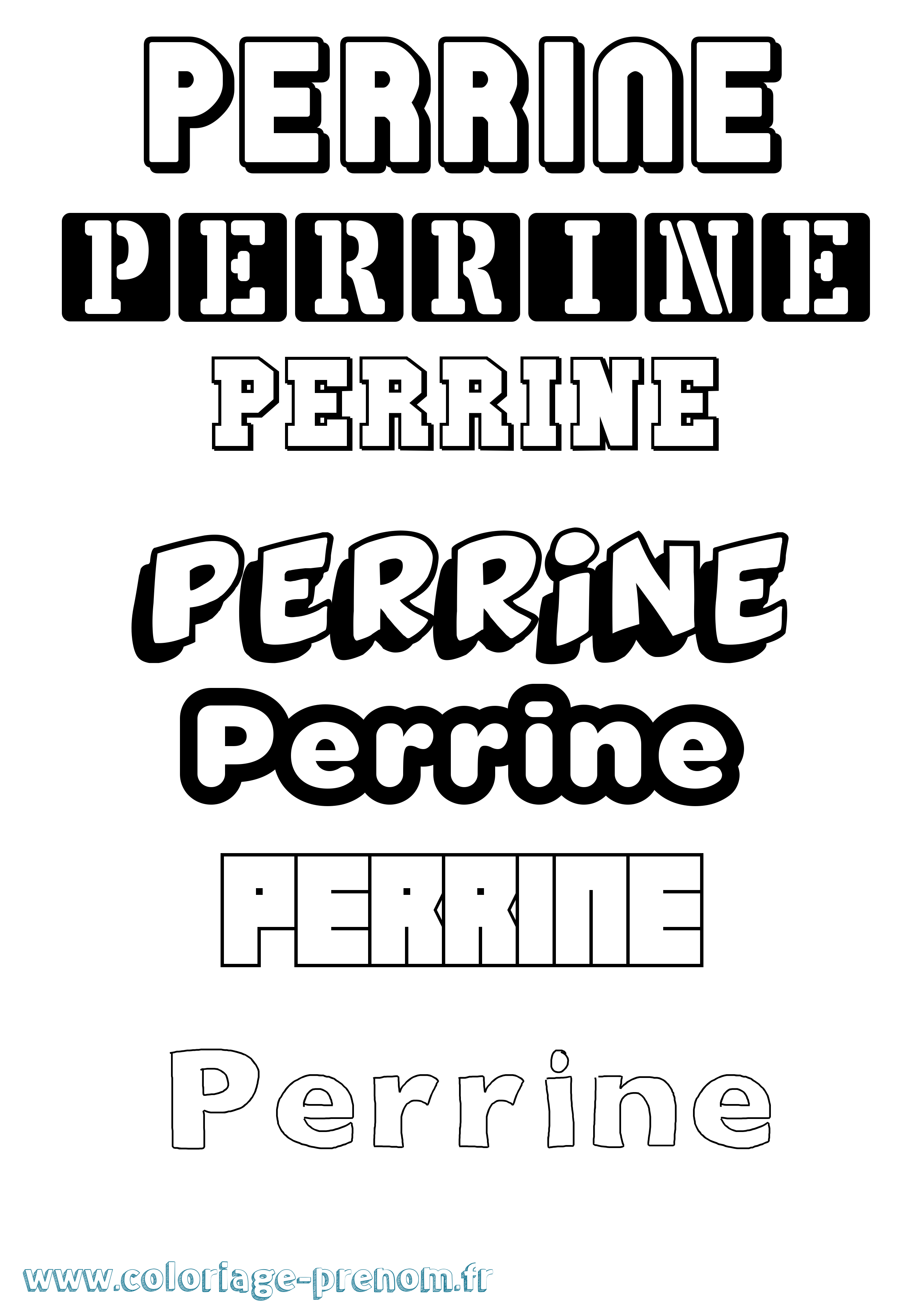 Coloriage Perrine Simple Coloriage prénom Perrine Simple