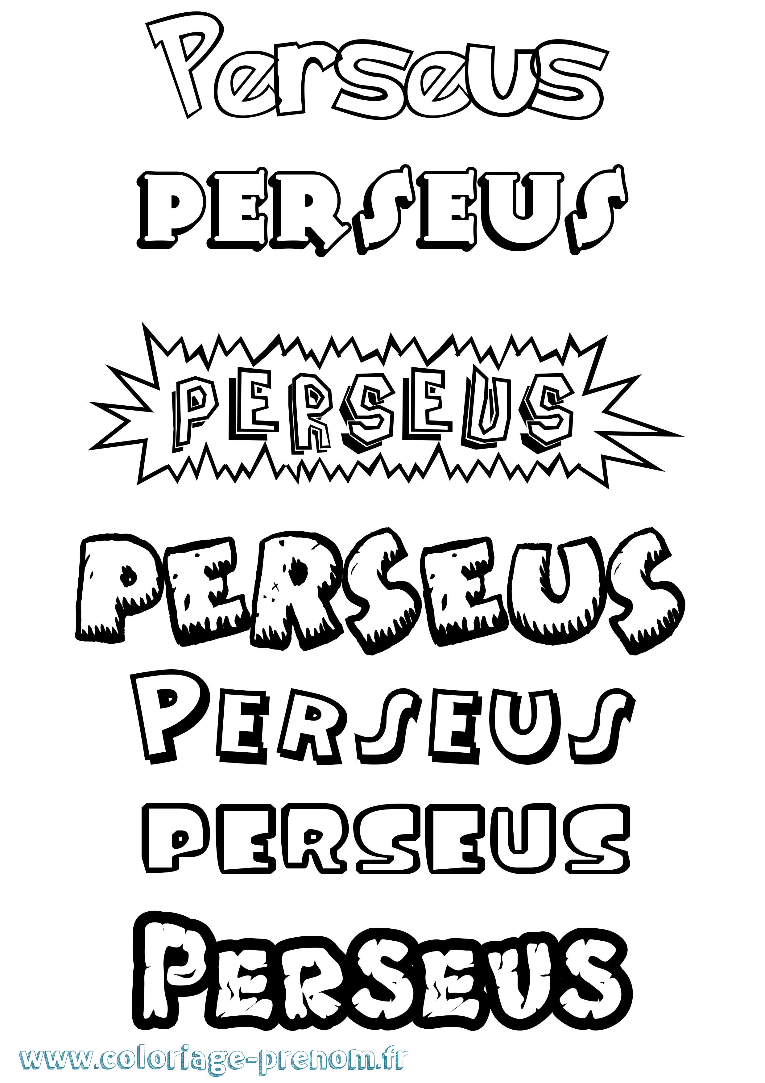 Coloriage Perseus Dessin Animé Coloriage prénom Perseus Dessin Animé