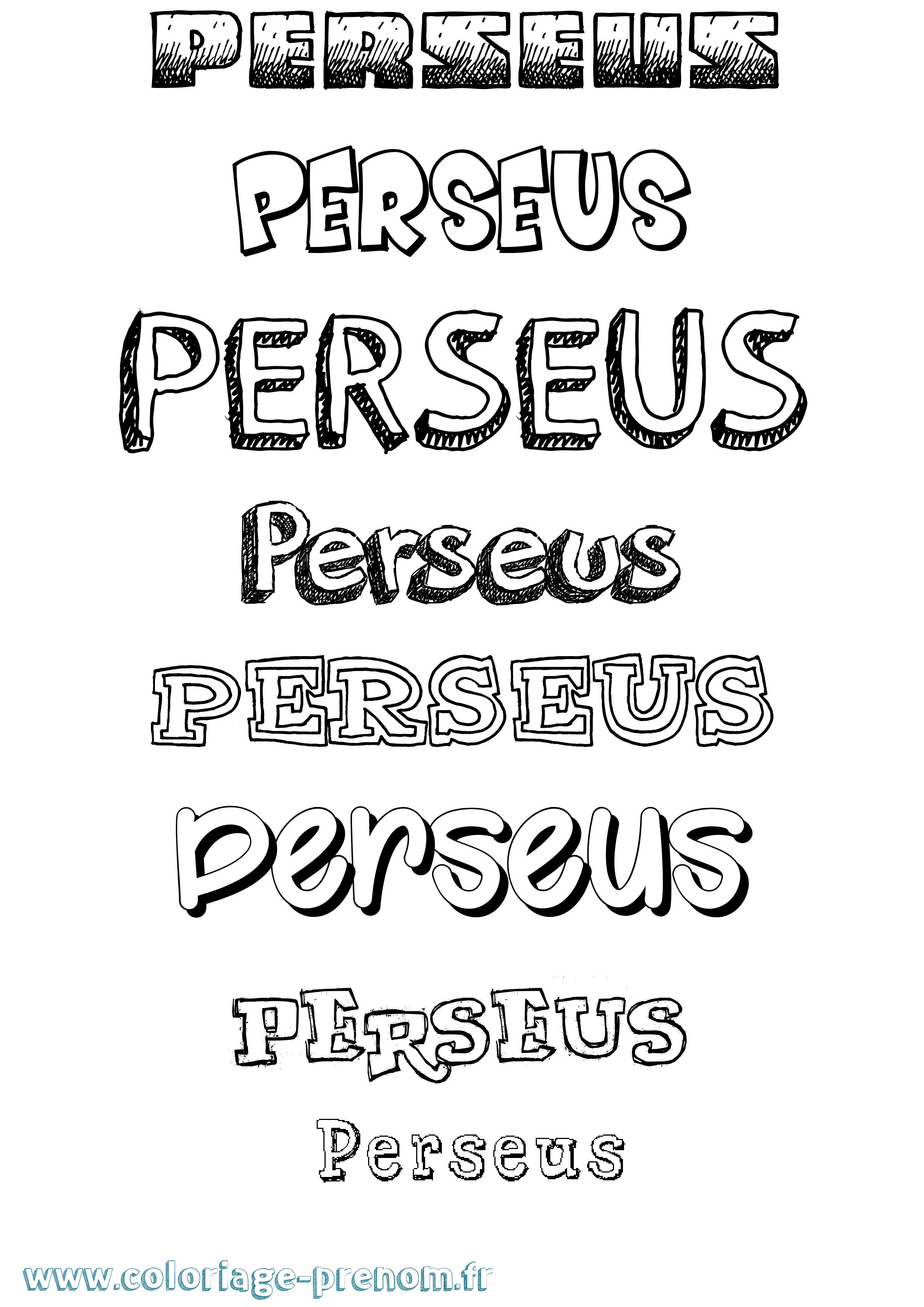 Coloriage Perseus Dessiné Coloriage prénom Perseus Dessiné