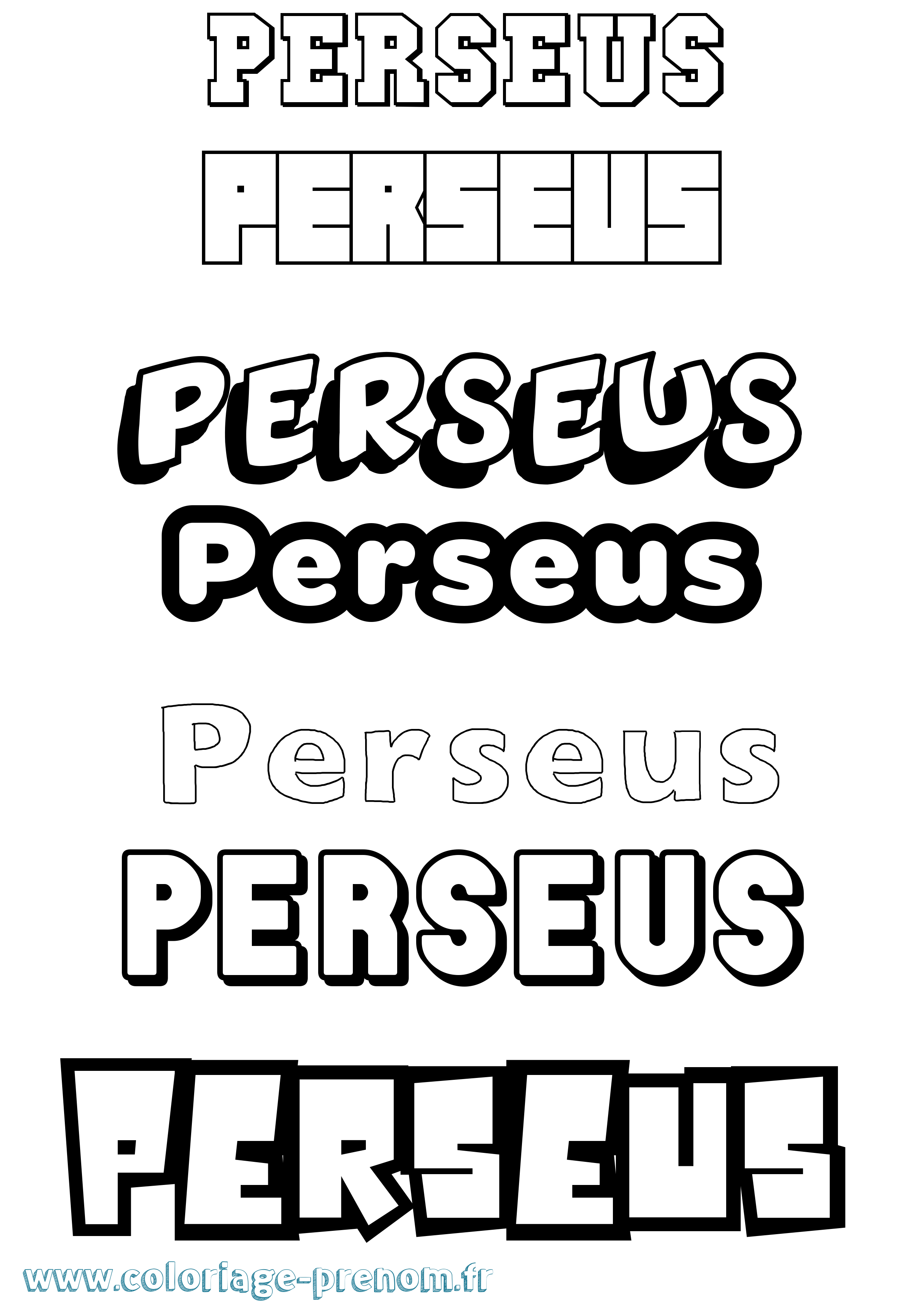 Coloriage Perseus Simple Coloriage prénom Perseus Simple