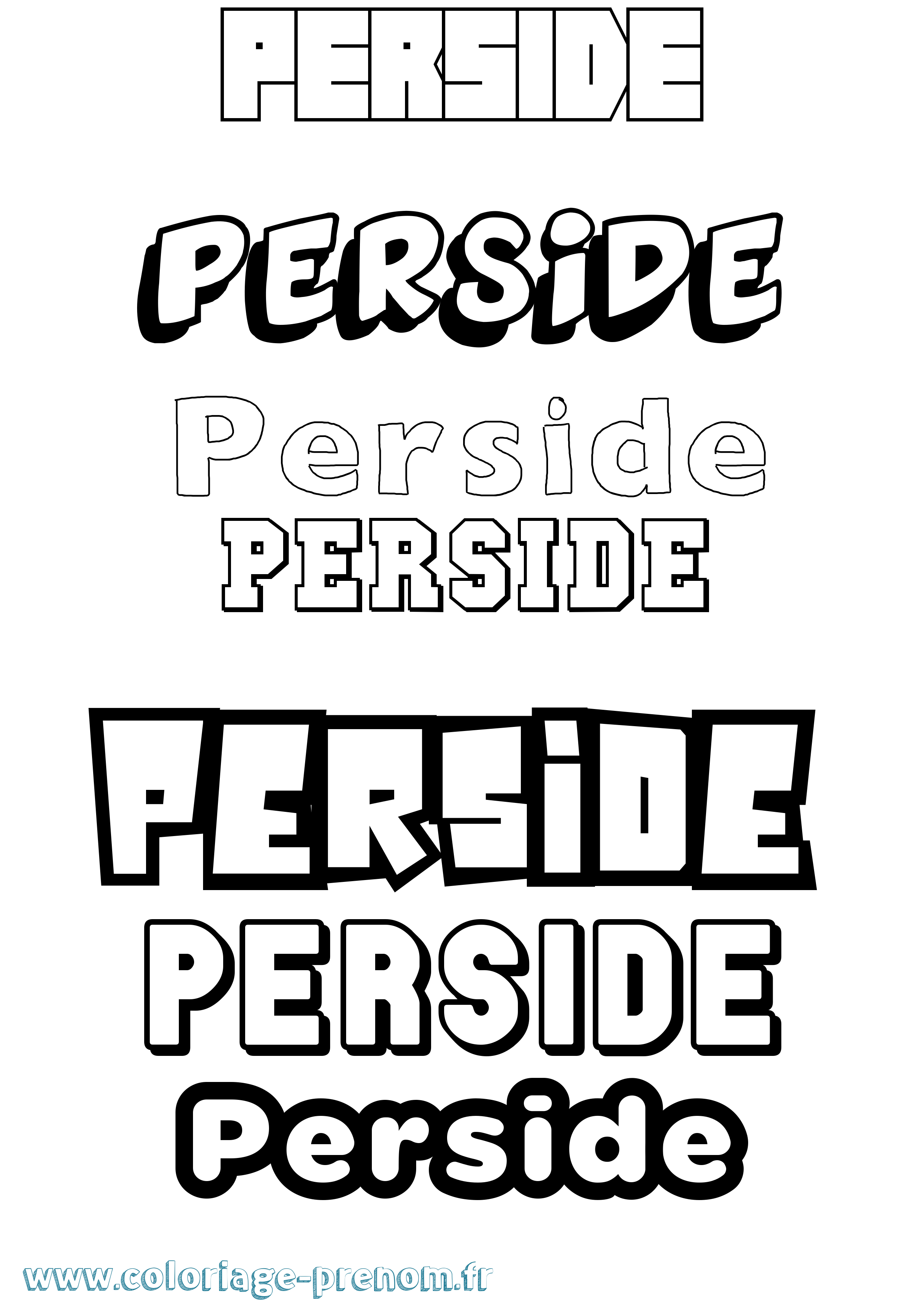 Coloriage prénom Perside Simple
