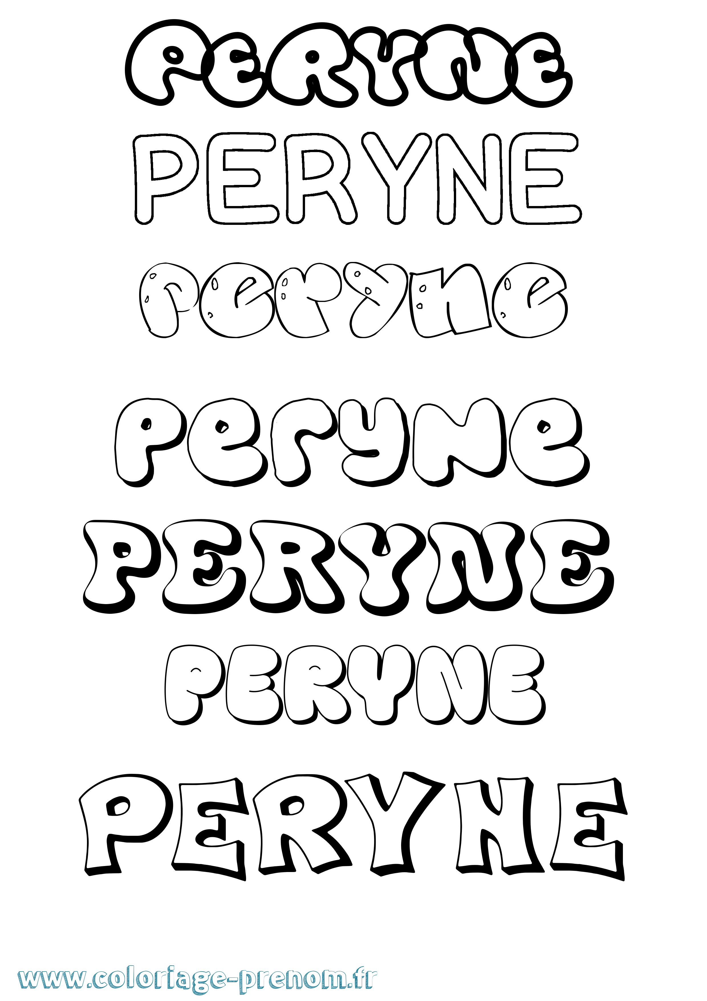 Coloriage Peryne Bubble Coloriage prénom Peryne Bubble