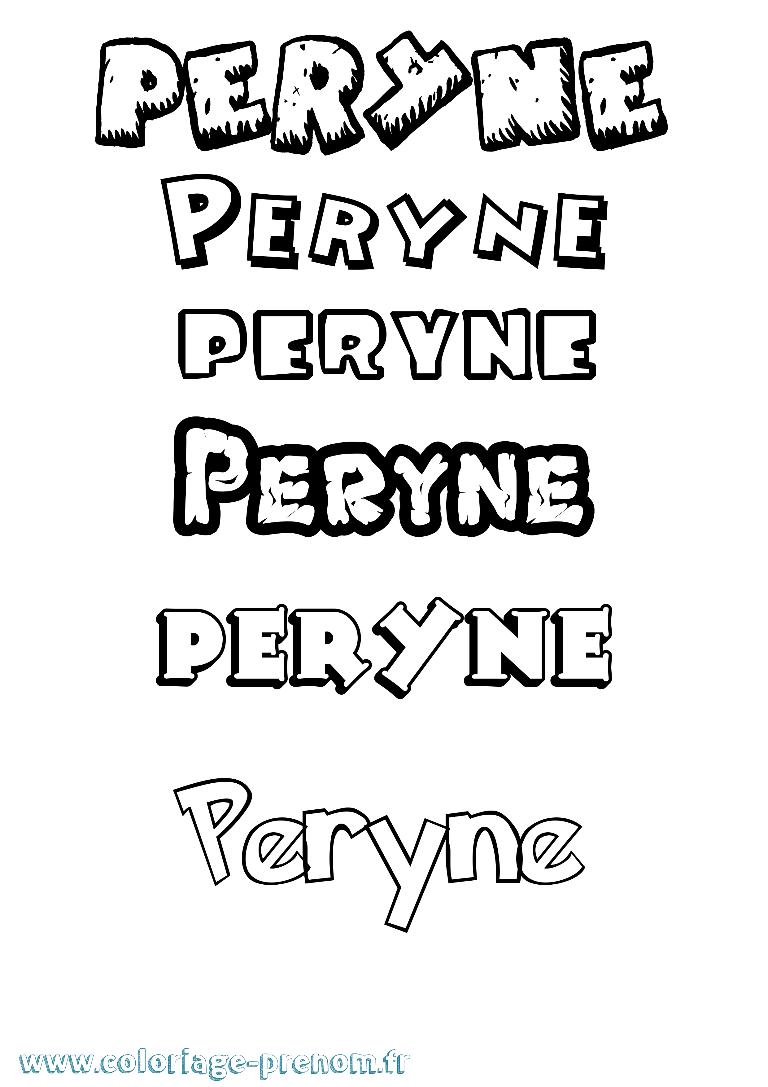 Coloriage prénom Peryne Dessin Animé