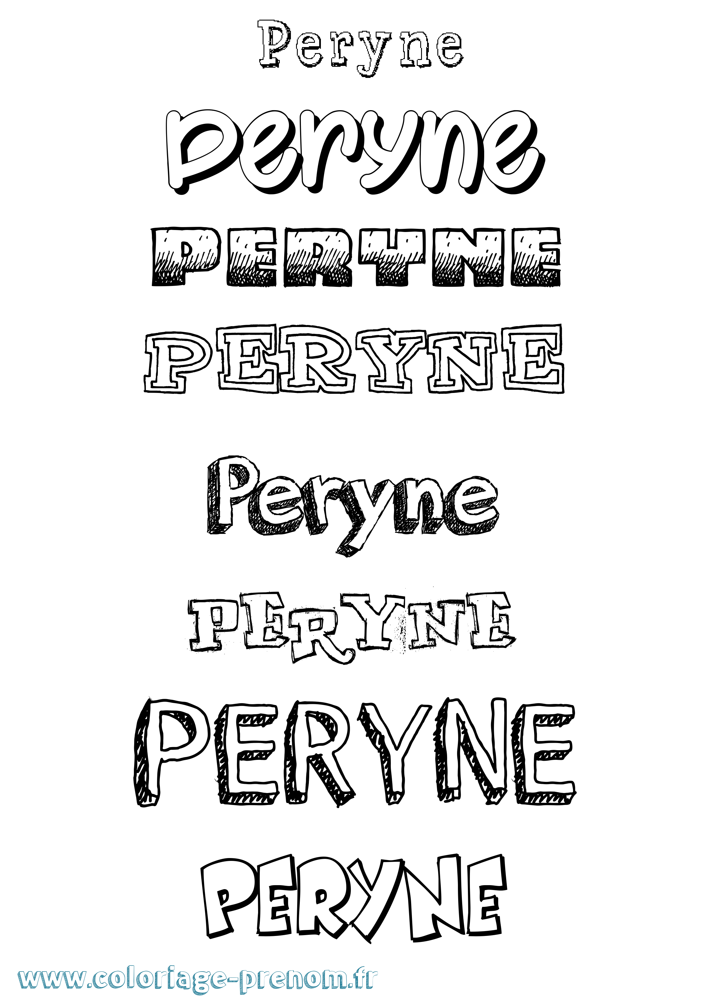 Coloriage prénom Peryne Dessiné