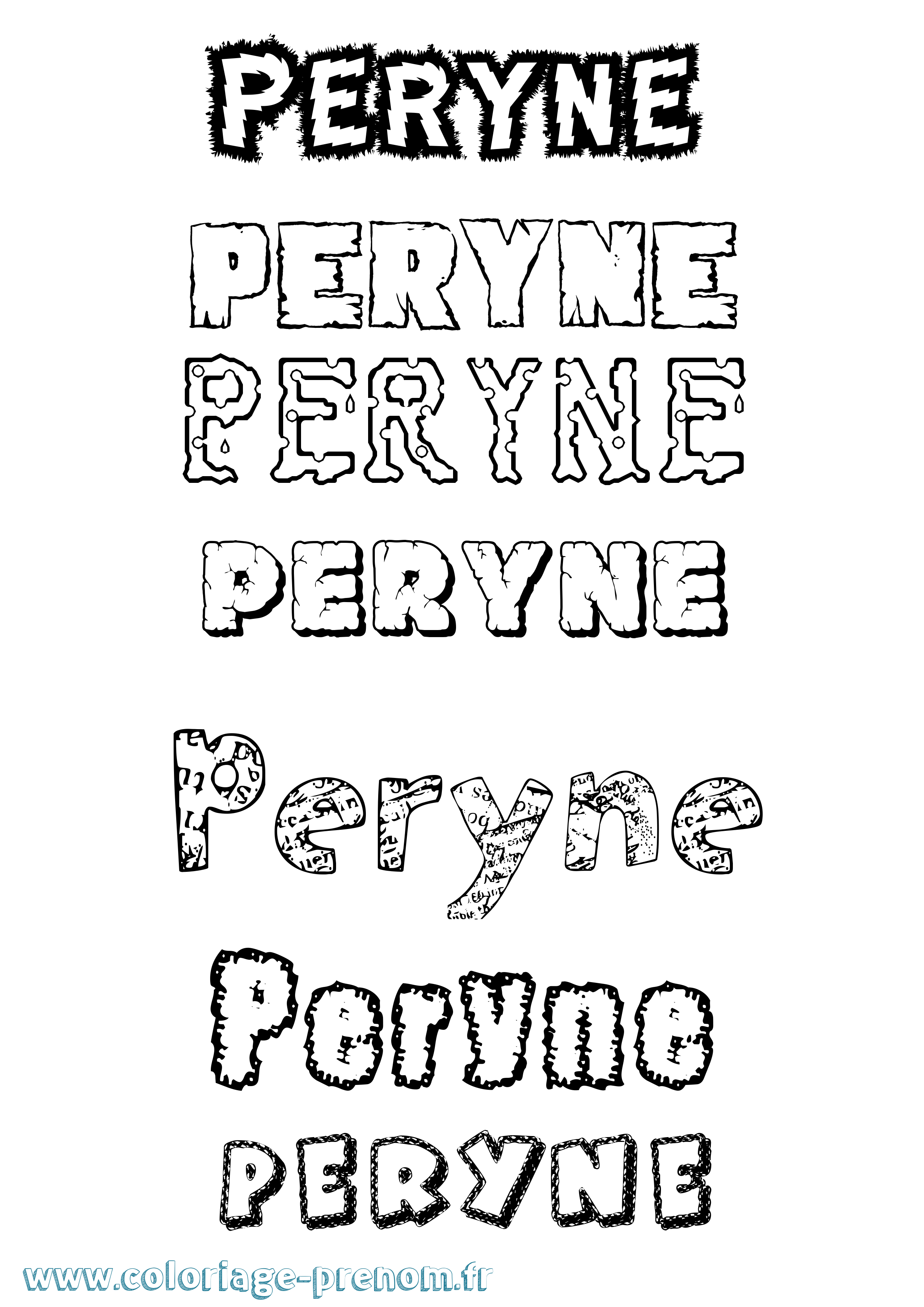 Coloriage prénom Peryne Destructuré