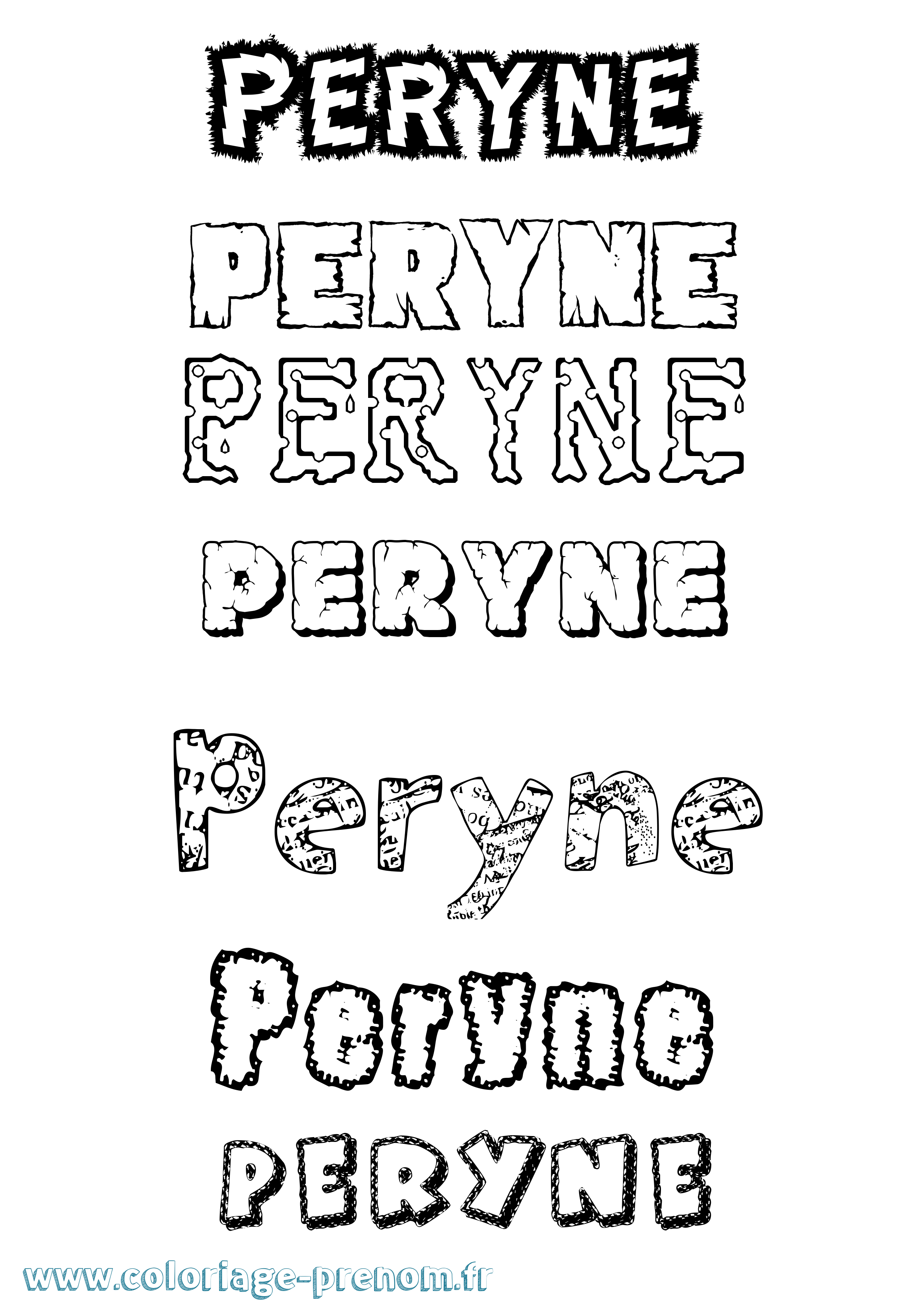 Coloriage Peryne Destructuré Coloriage prénom Peryne Destructuré