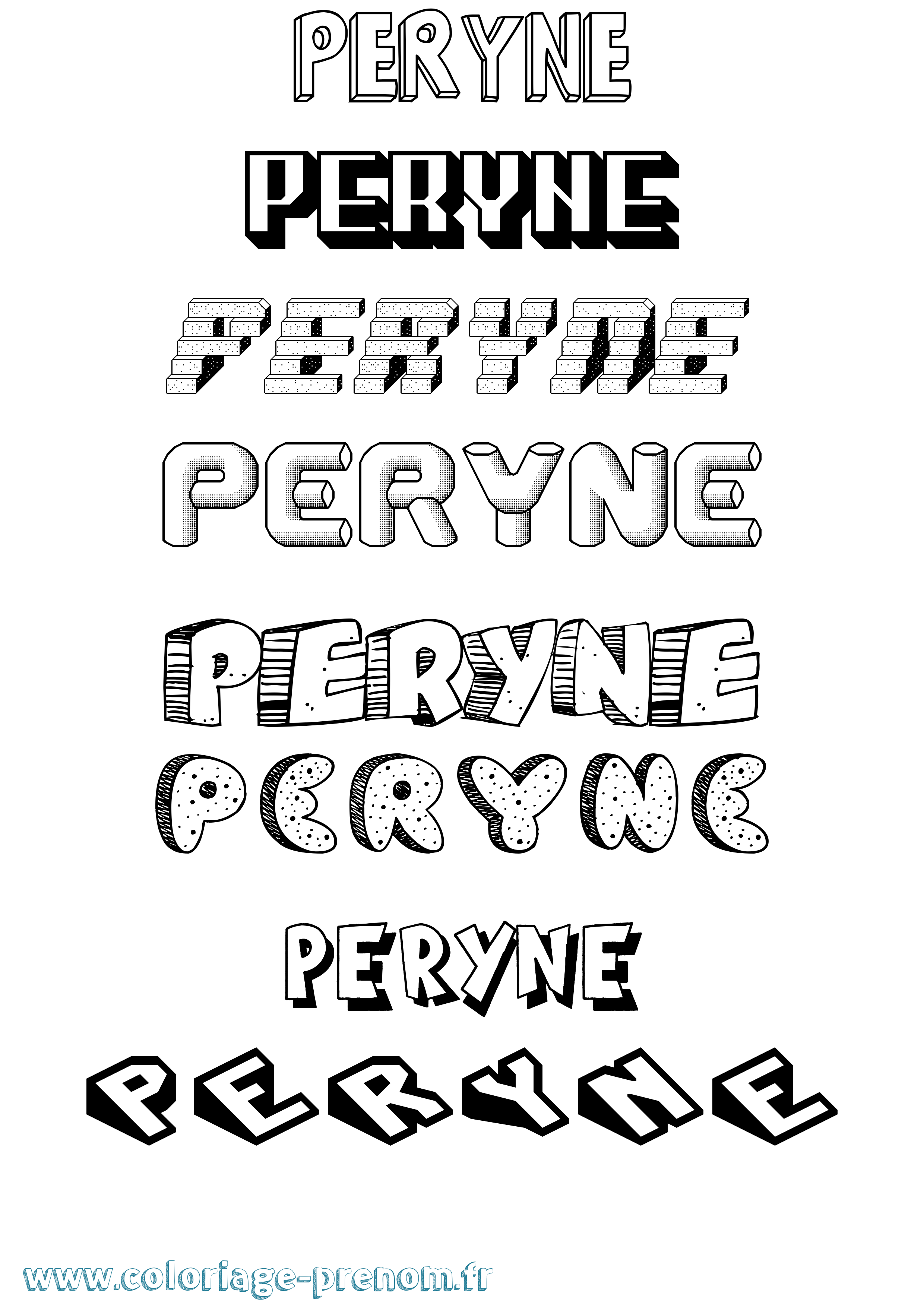 Coloriage Peryne Effet 3D Coloriage prénom Peryne Effet 3D