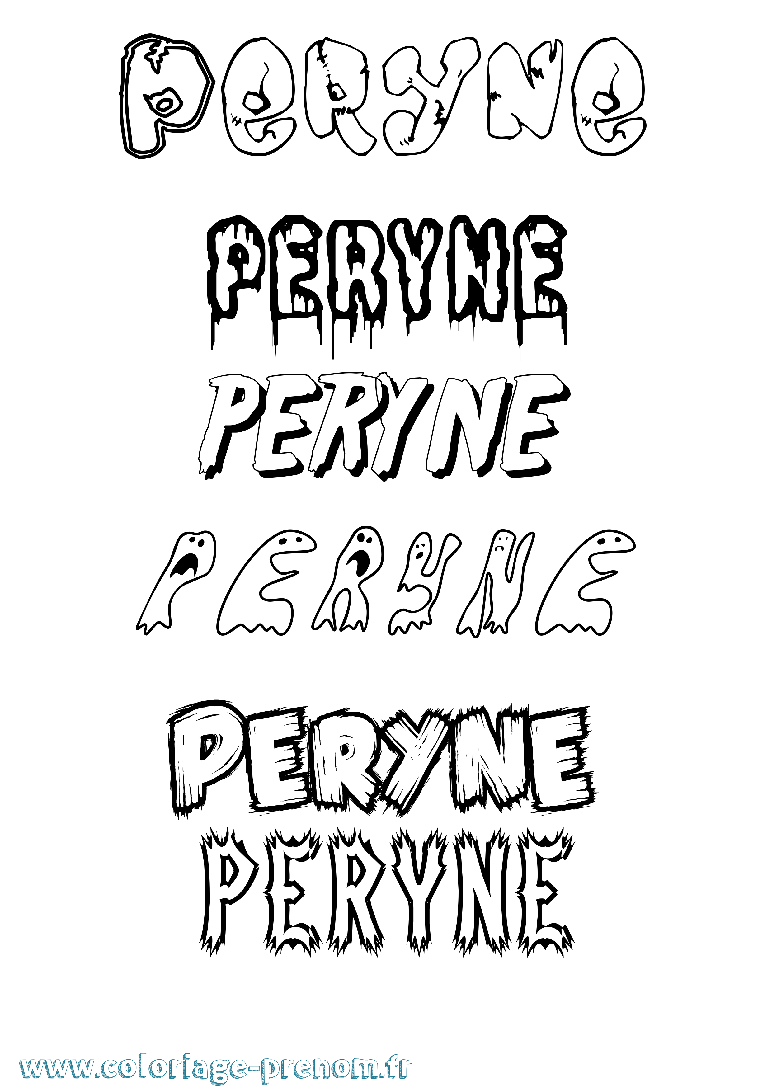 Coloriage prénom Peryne Frisson