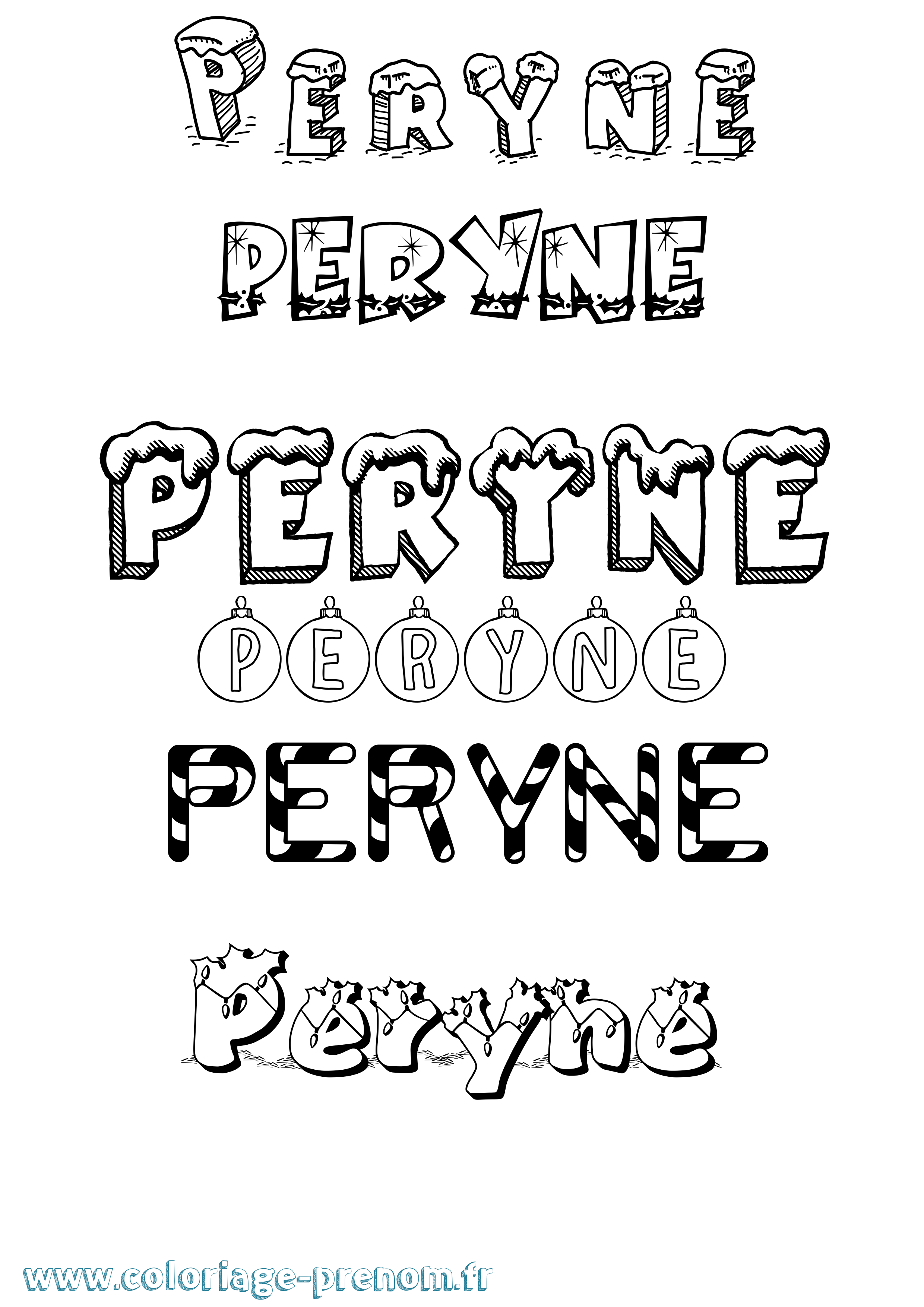 Coloriage Peryne Noël Coloriage prénom Peryne Noël