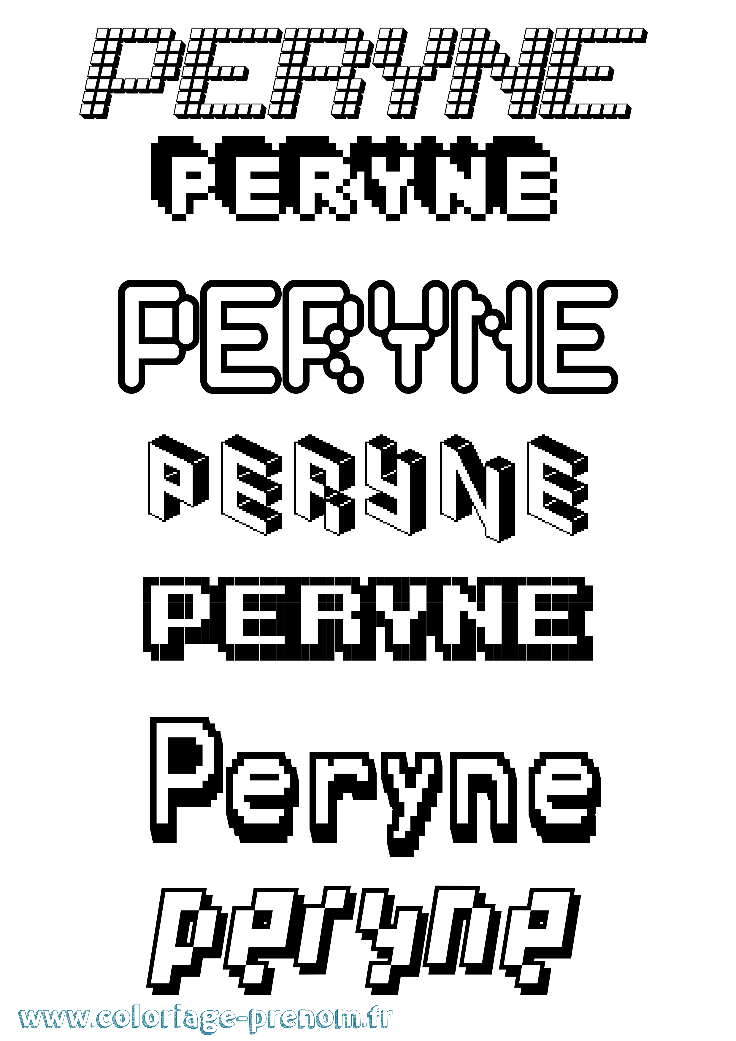 Coloriage Peryne Pixel Coloriage prénom Peryne Pixel