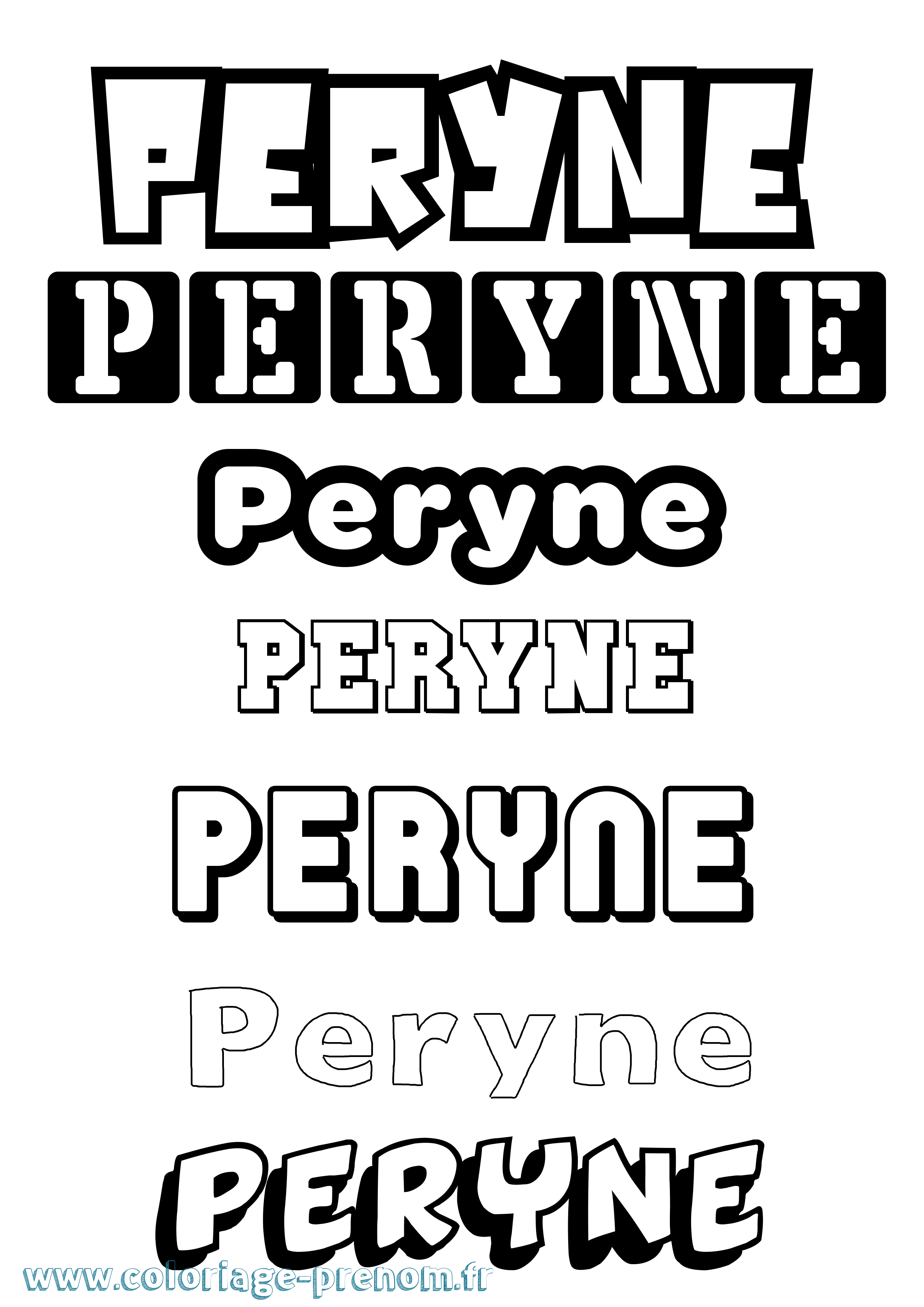 Coloriage prénom Peryne Simple