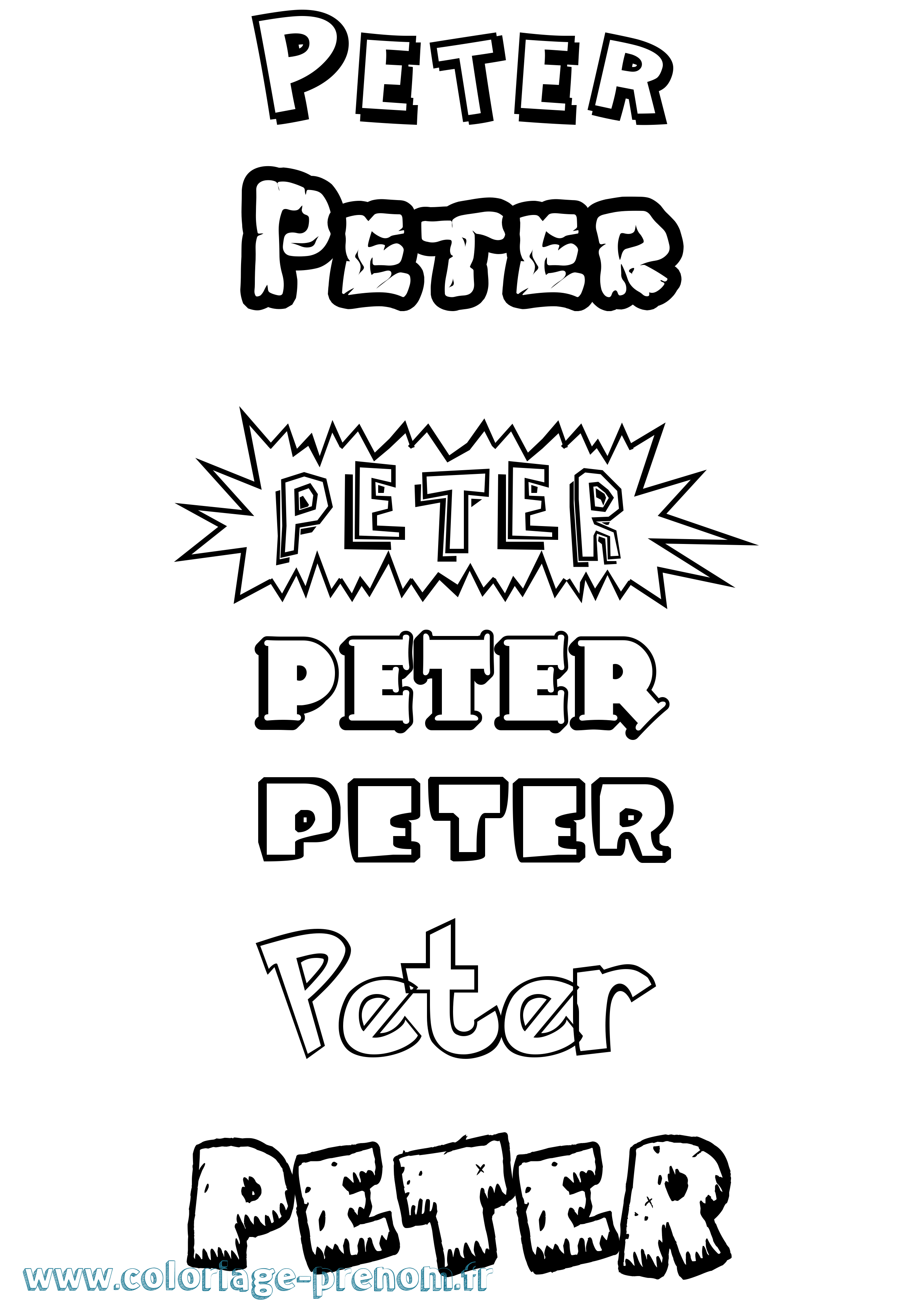Coloriage Peter Coloriage prénom Peter