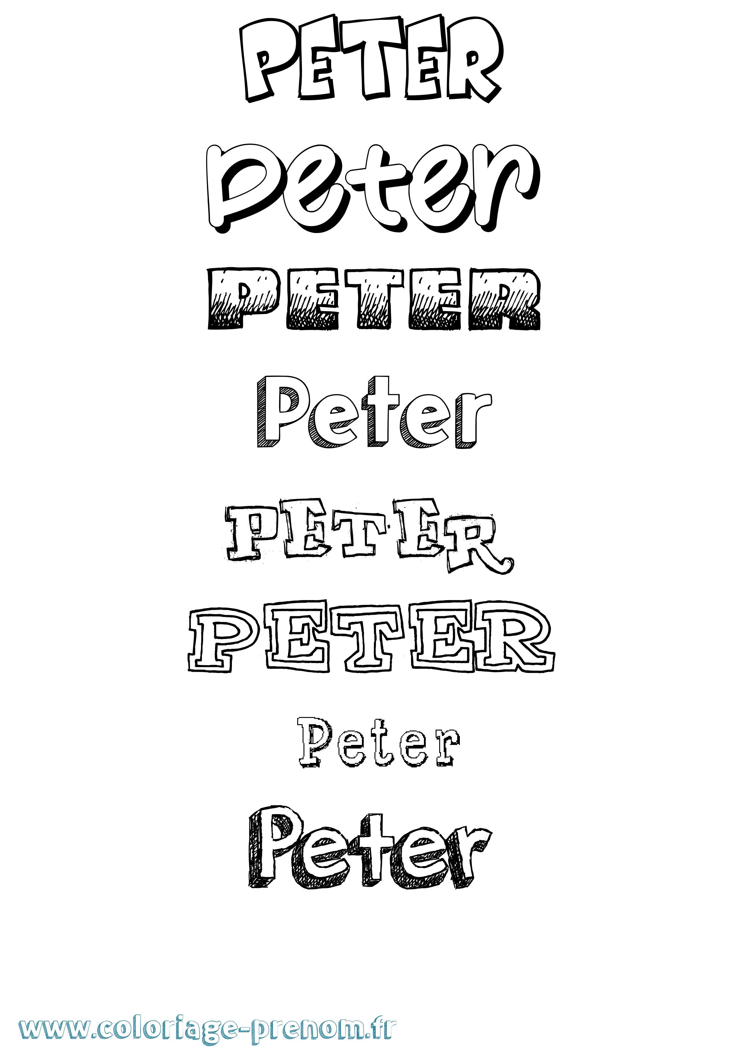 Coloriage Peter Coloriage prénom Peter