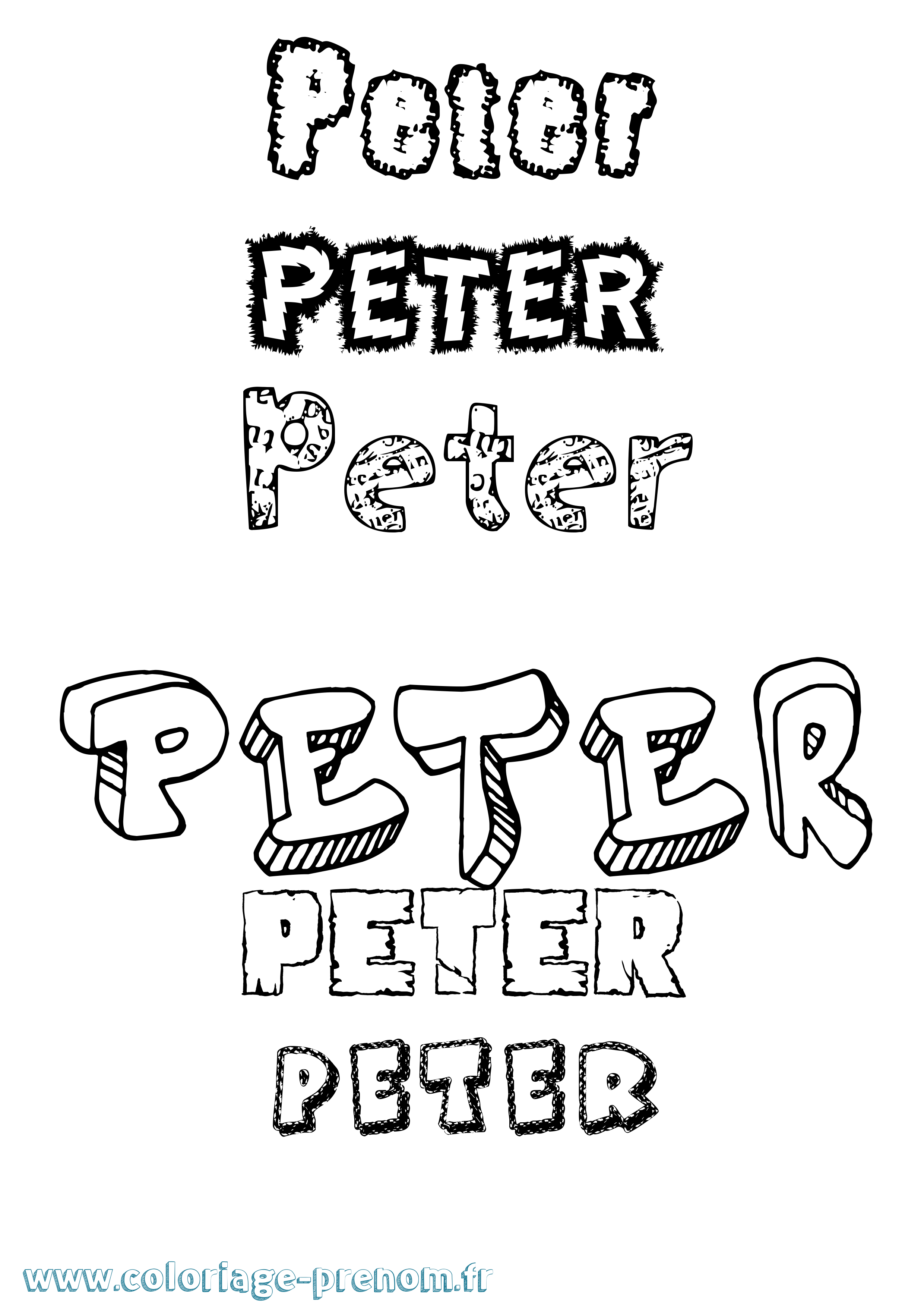 Coloriage Peter Coloriage prénom Peter