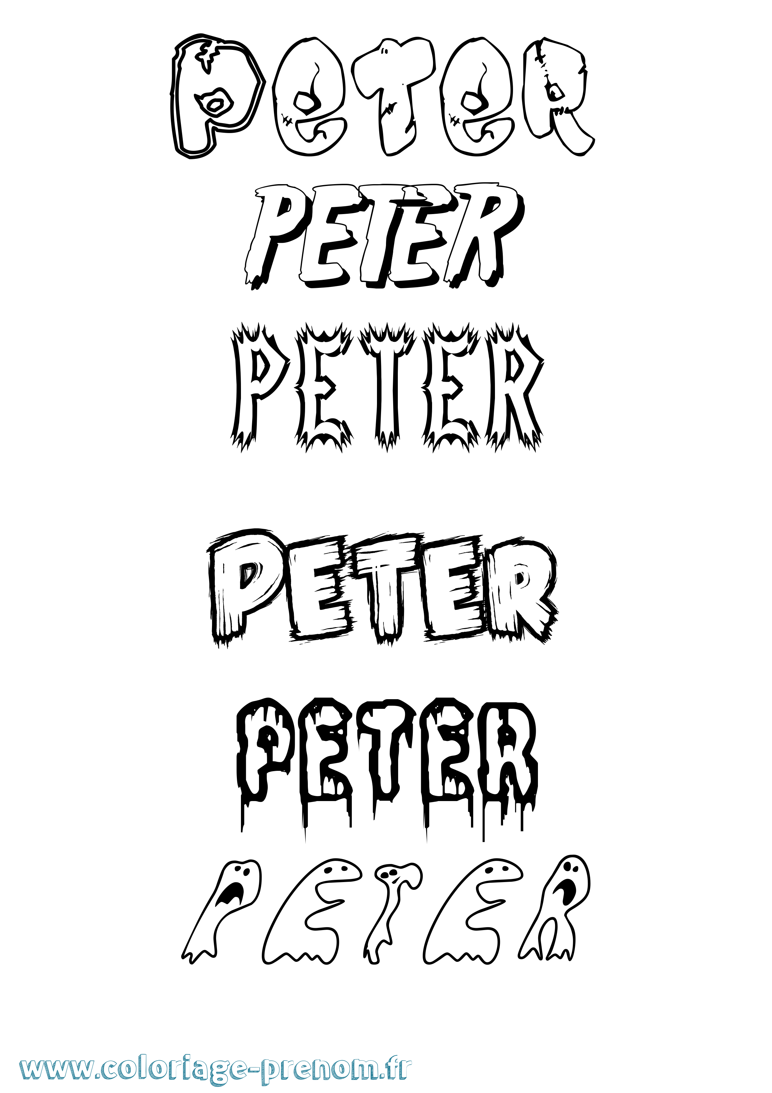 Coloriage prénom Peter Frisson