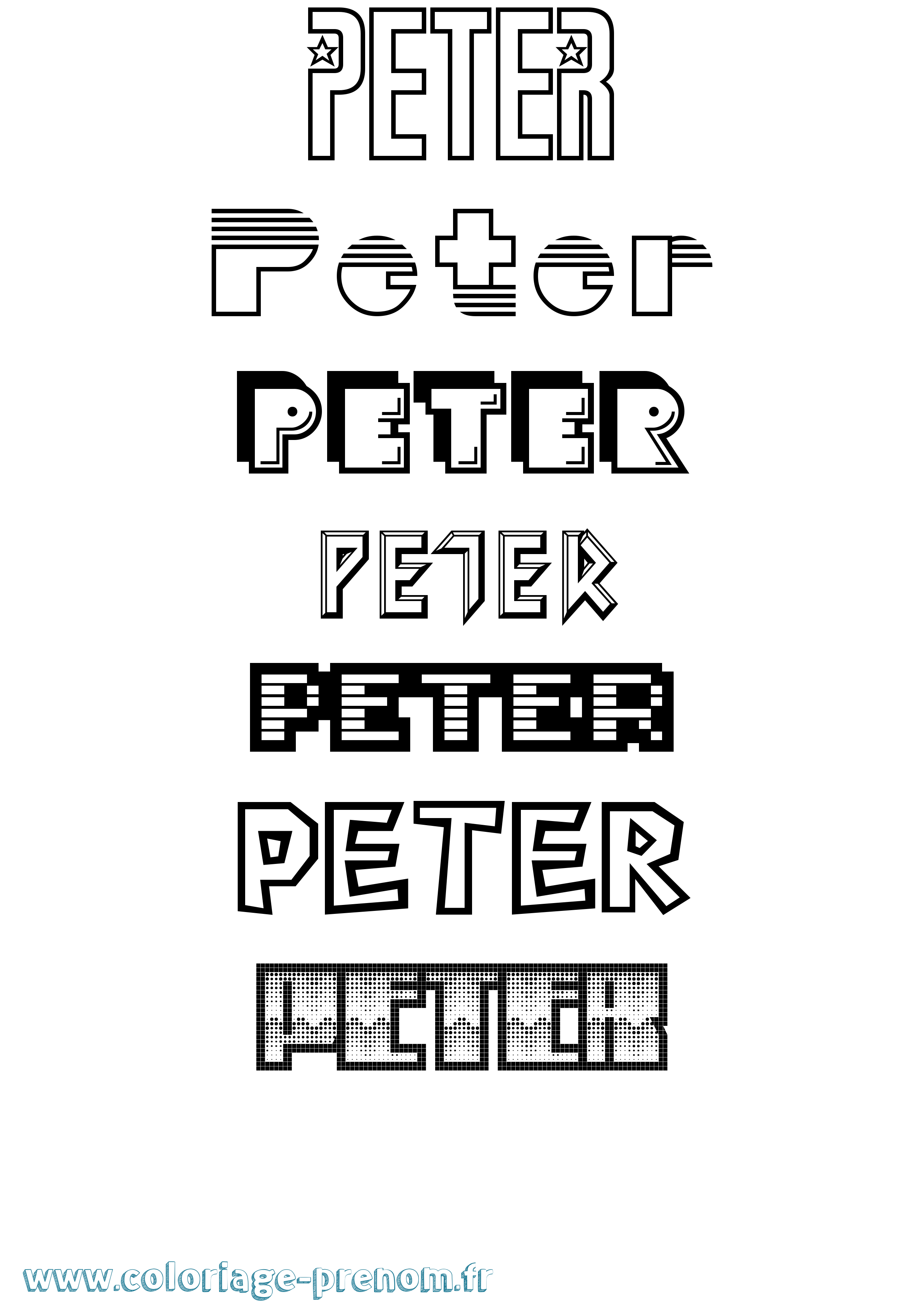 Coloriage Peter Coloriage prénom Peter