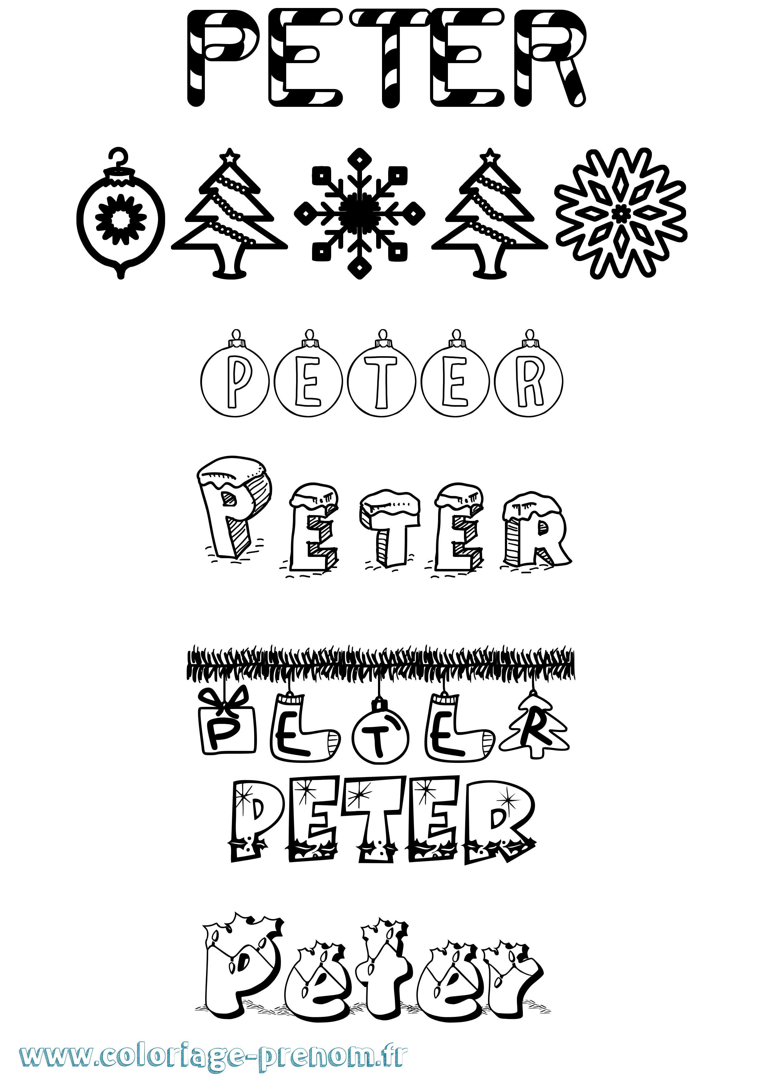 Coloriage Peter Coloriage prénom Peter
