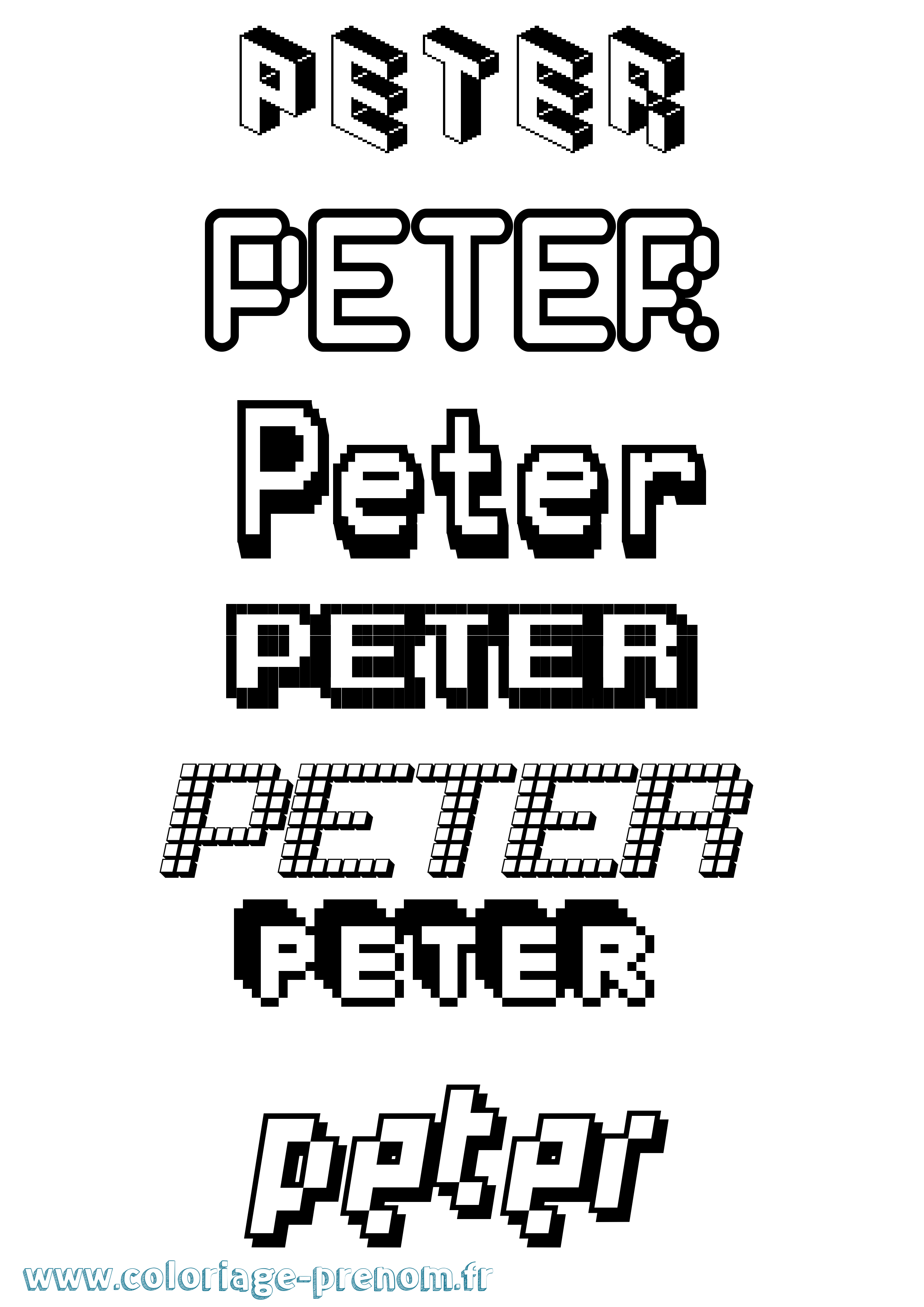 Coloriage Peter Coloriage prénom Peter