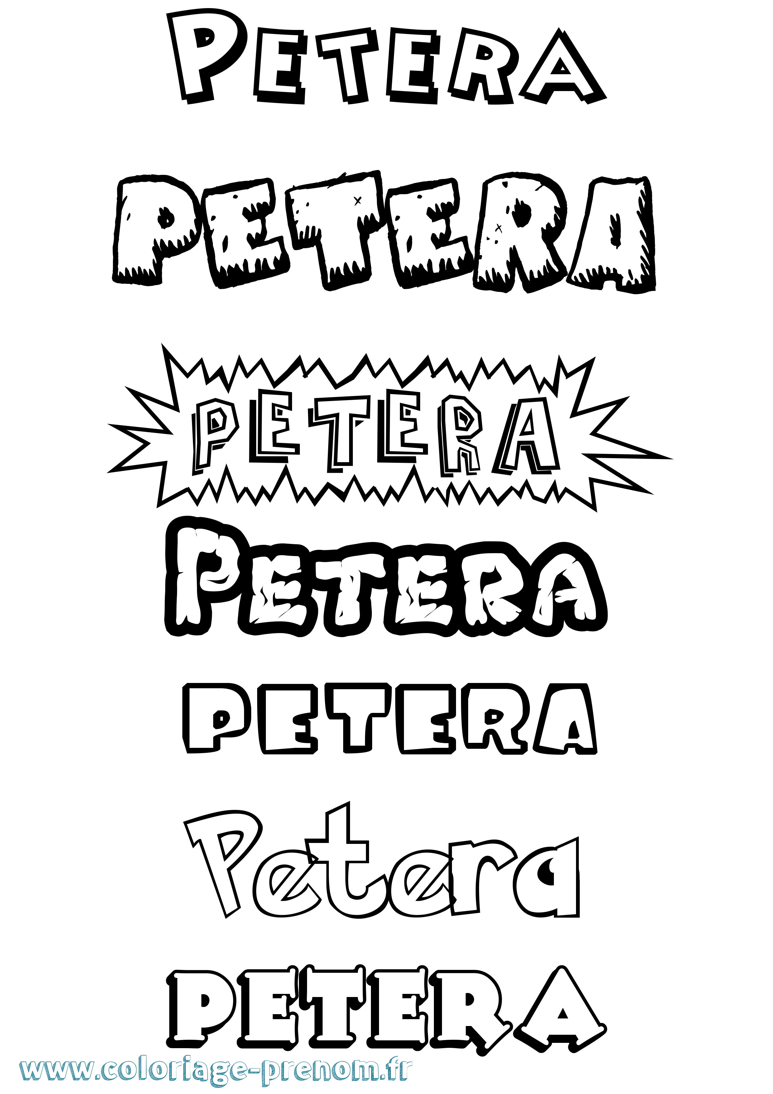 Coloriage Petera Dessin Animé Coloriage prénom Petera Dessin Animé