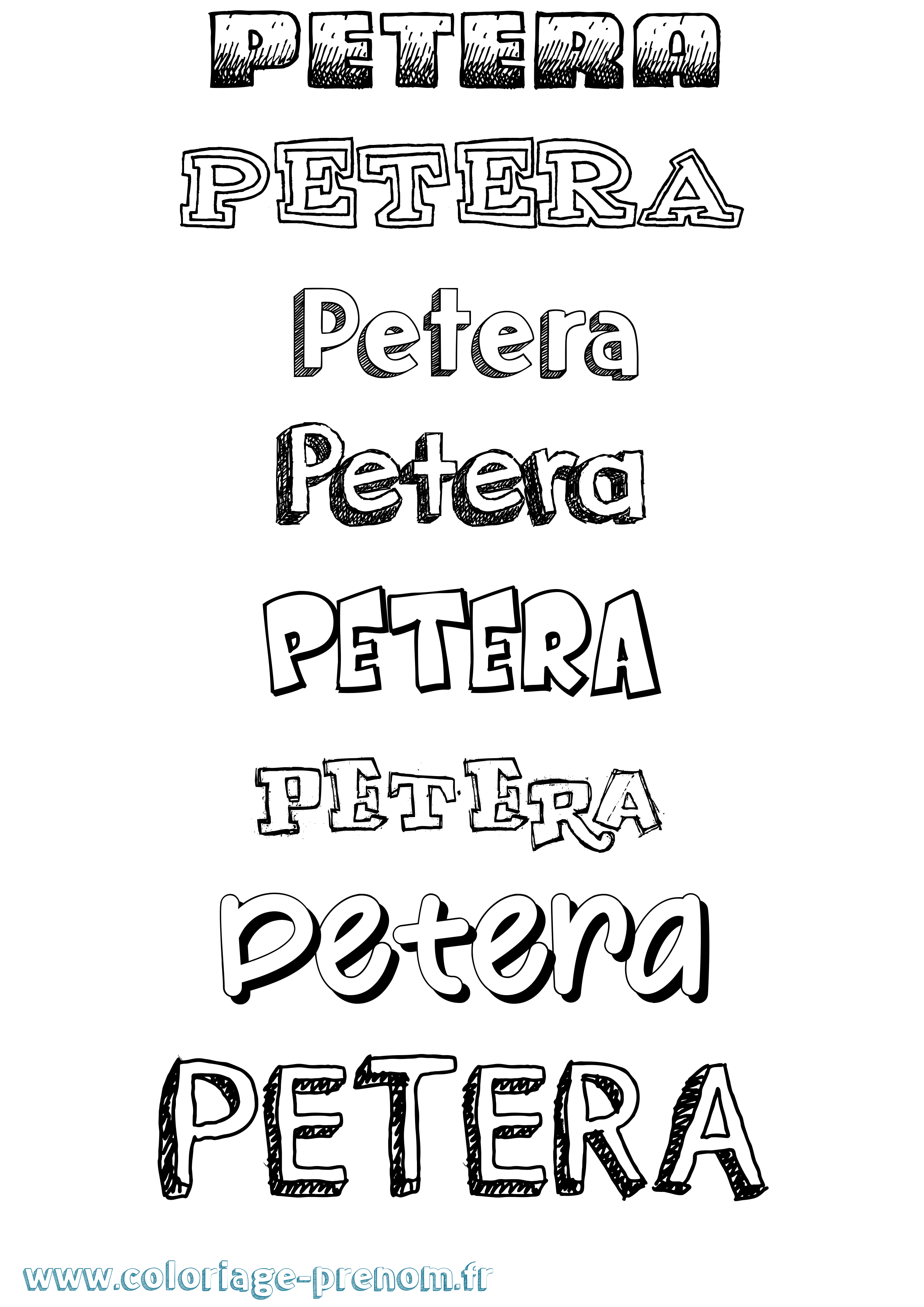 Coloriage Petera Dessiné Coloriage prénom Petera Dessiné