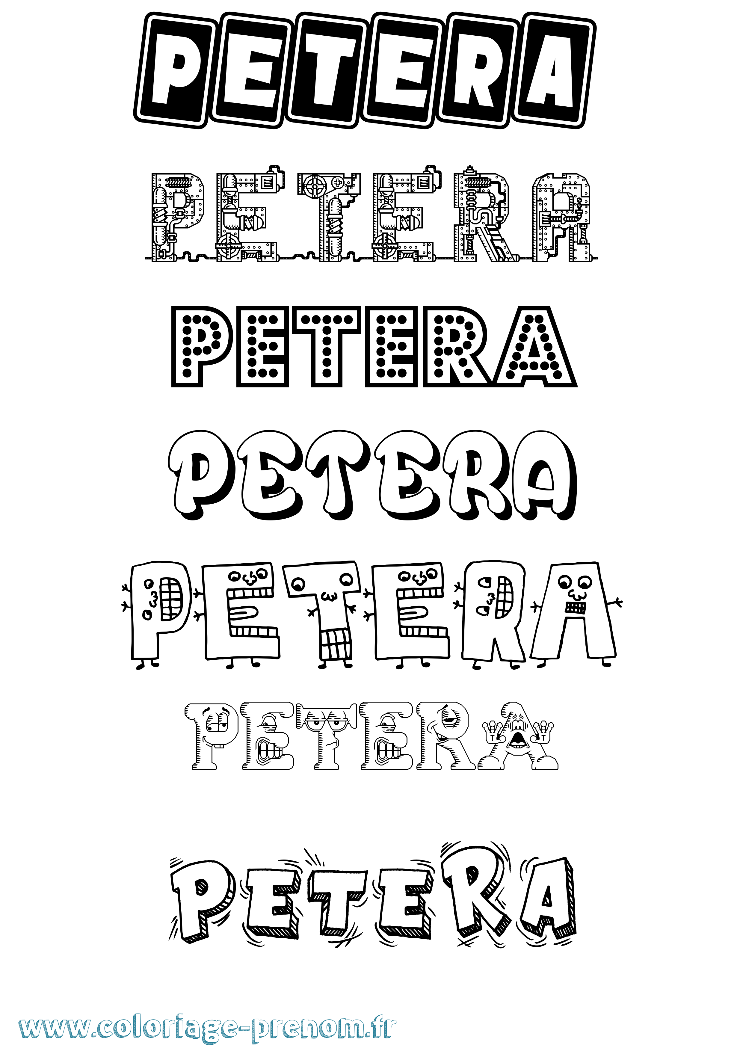 Coloriage Petera Fun Coloriage prénom Petera Fun