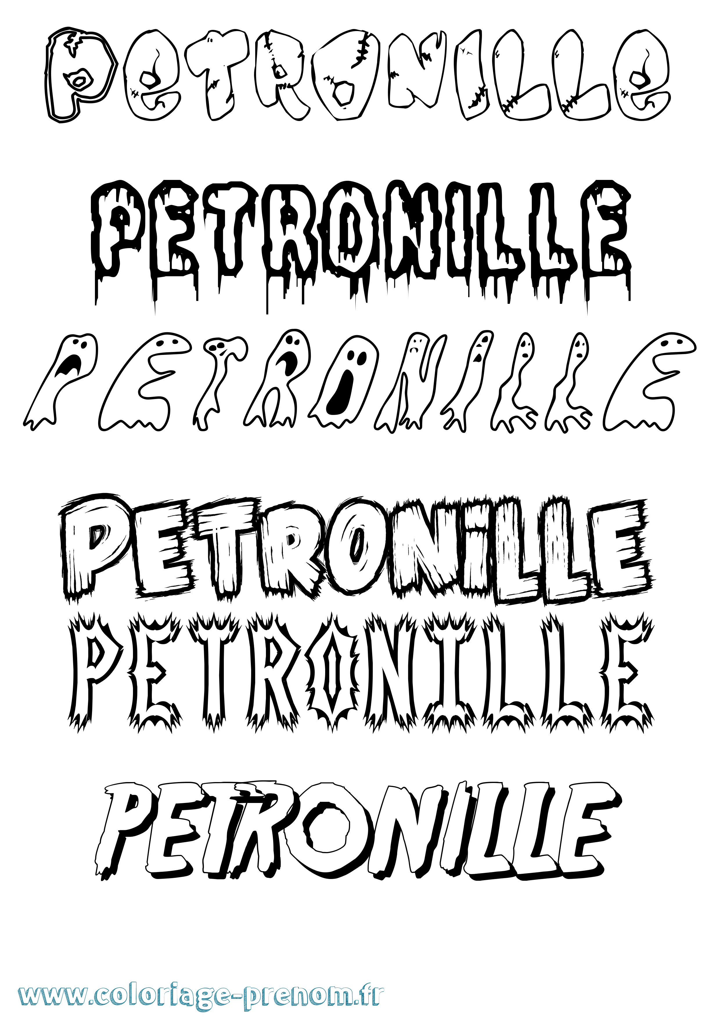 Coloriage prénom Petronille