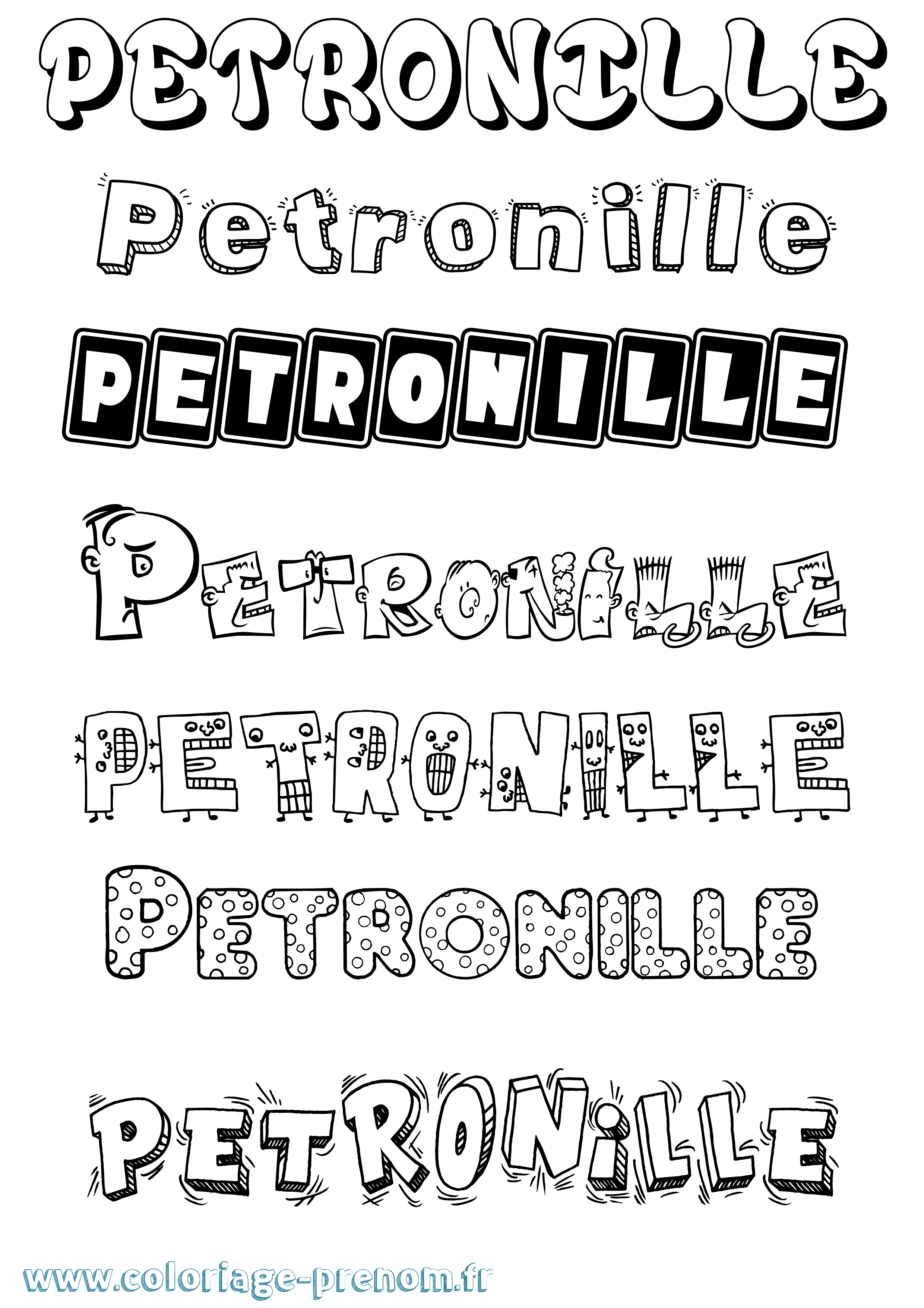 Coloriage Petronille Coloriage prénom Petronille