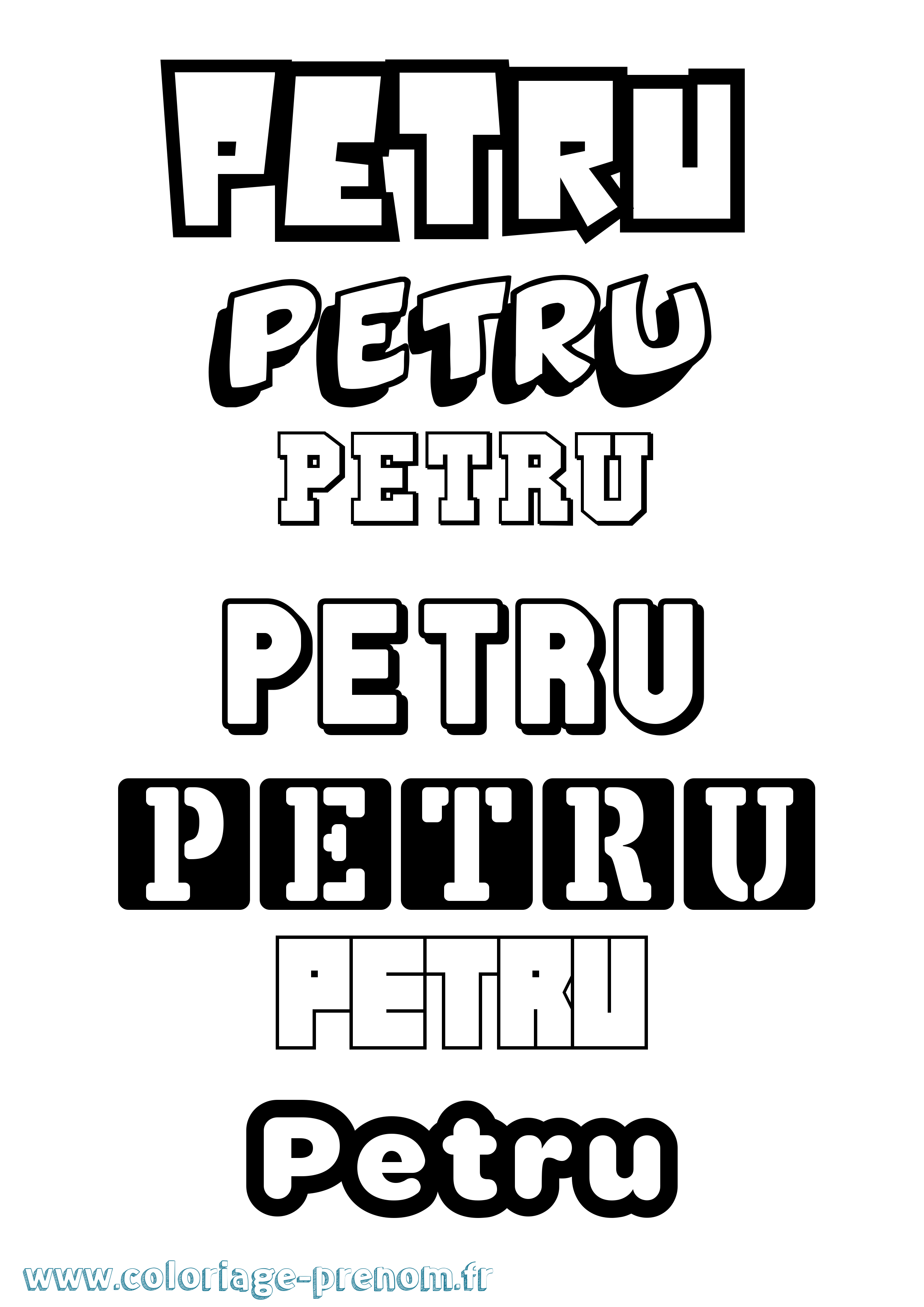 Coloriage prénom Petru Simple