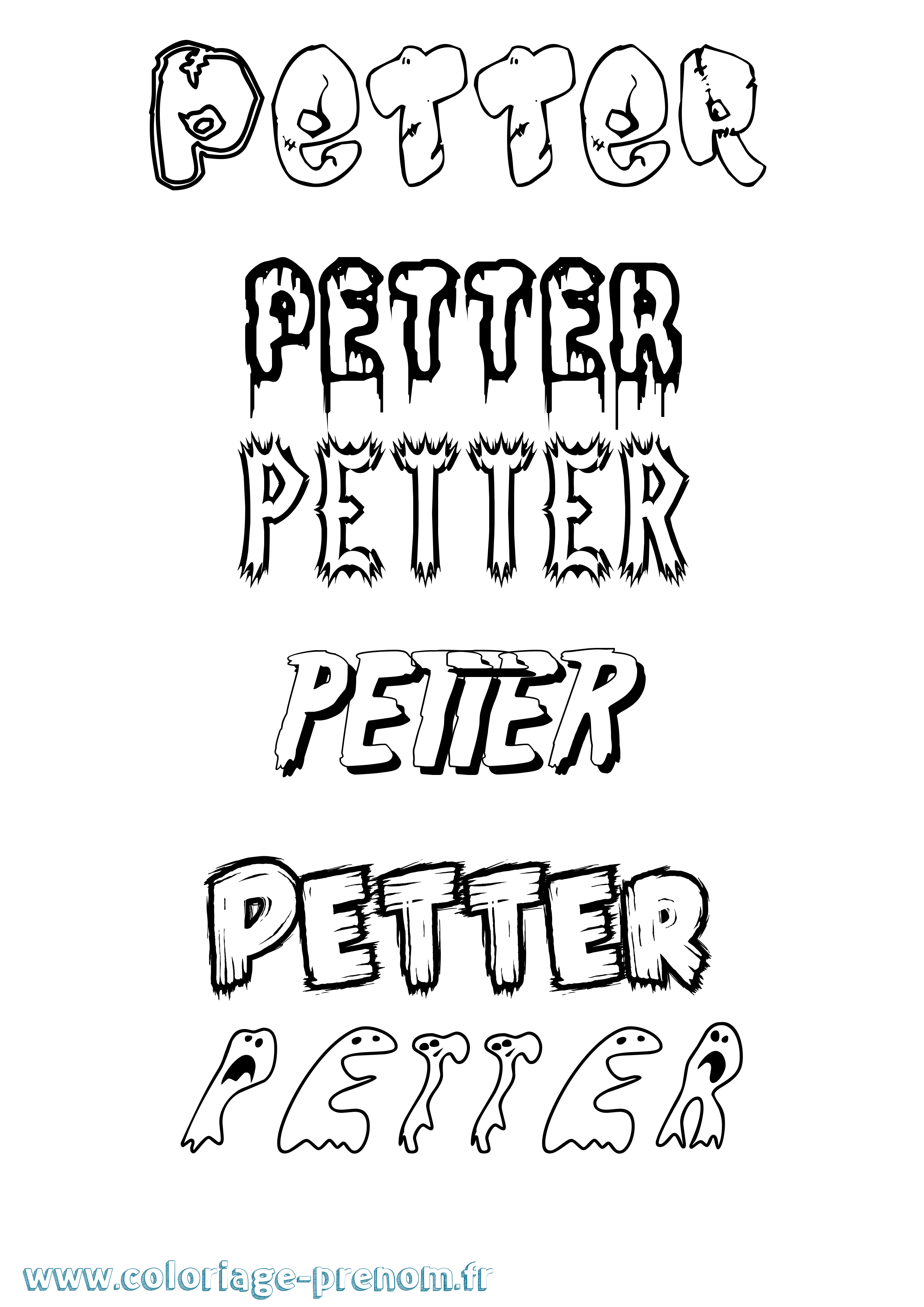 Coloriage prénom Petter Frisson